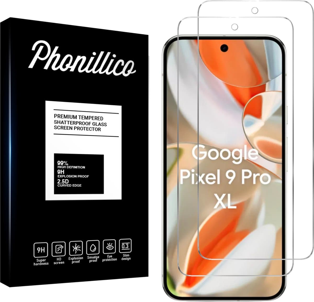 Screenprotector voor Google Pixel 9 Pro XL - 2 stuks Beschermglas van glas Transparante glazen schermbeschermfolie