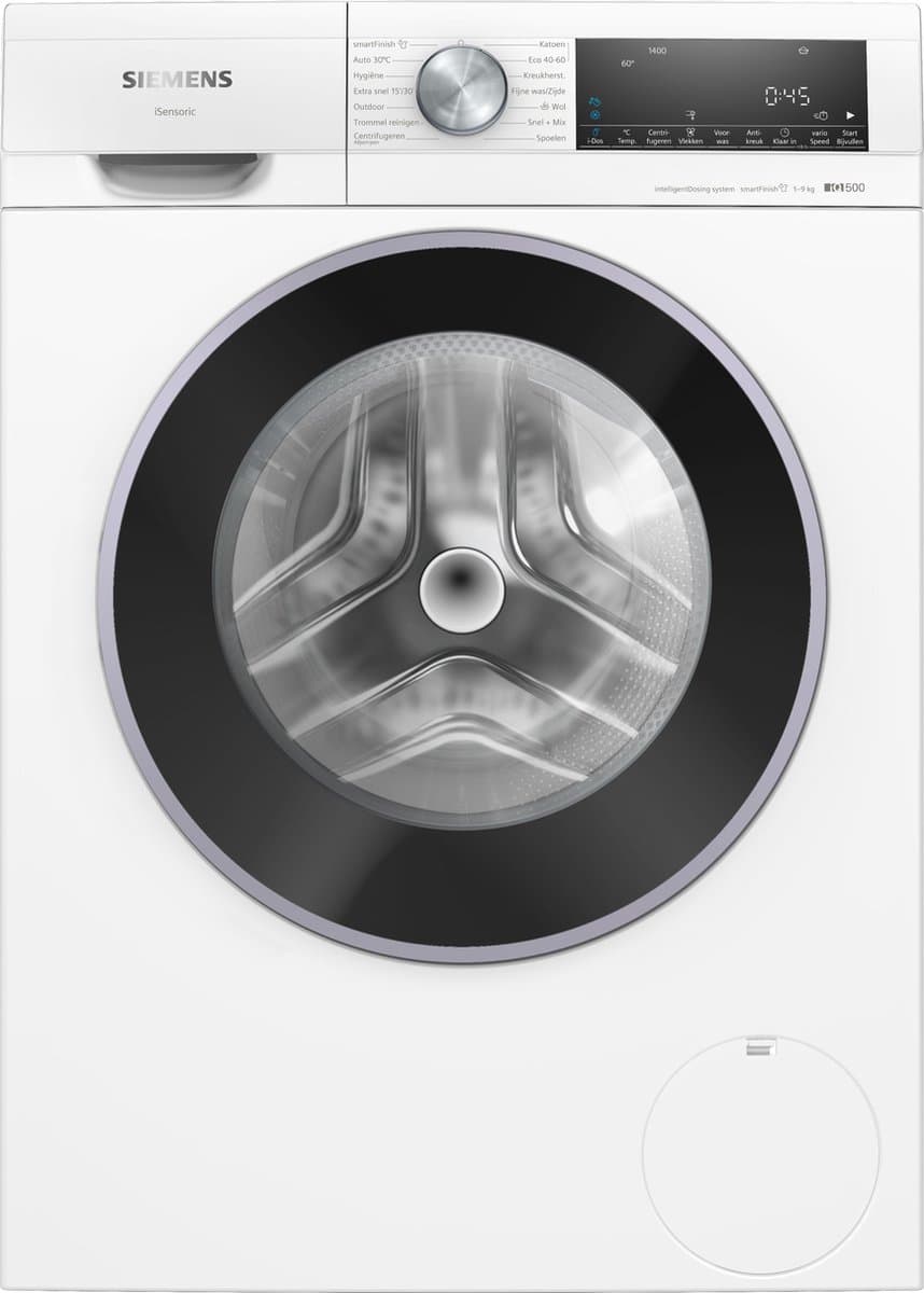 Siemens WG44G2FLNL - iQ500 - Wasmachine - 9 kg - 1400 rpm - Energielabel A - Automatisch doseren - smartFinish: vermindert kreukels tot 50% - speedPack L: verkort wasprogramma's met varioSpeed