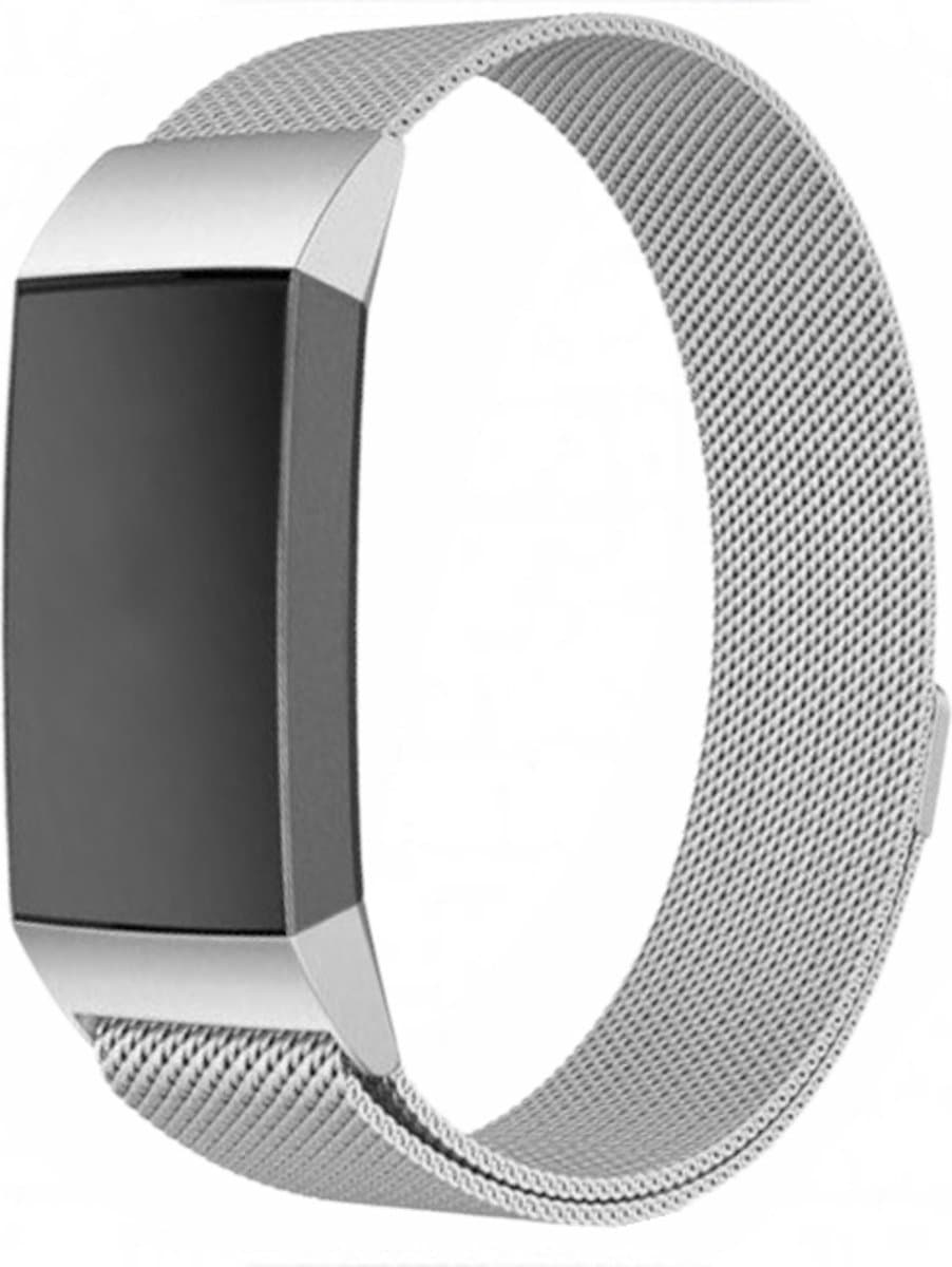 Fitbit charge 3 & 4 milanese band - zilver - SM - Horlogeband Armband Polsband