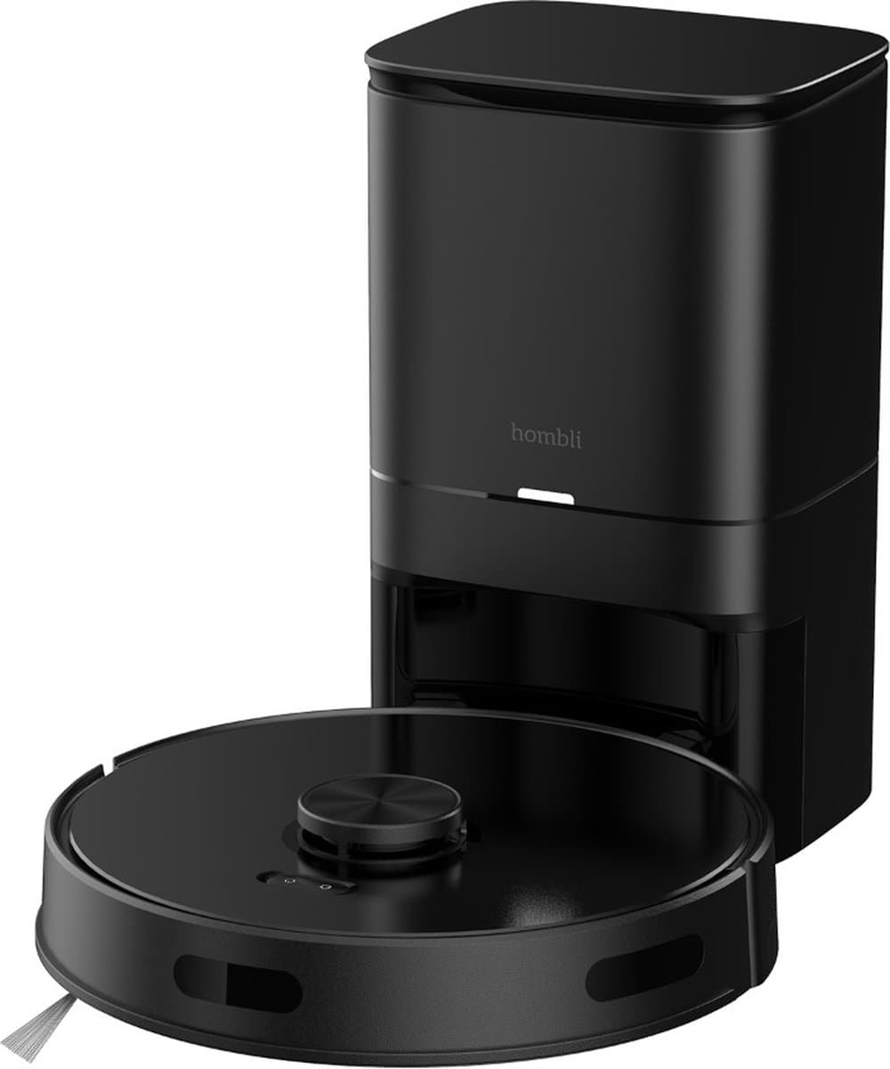 Hombli Slimme Robotstofzuiger - LiDAR Navigatie - Dweilen (300 ml) - No-Go Zones Anti-Val Sensor HEPA Filter - Compatibel met Alexa, Google en Siri- Alle vloeren - Zwart