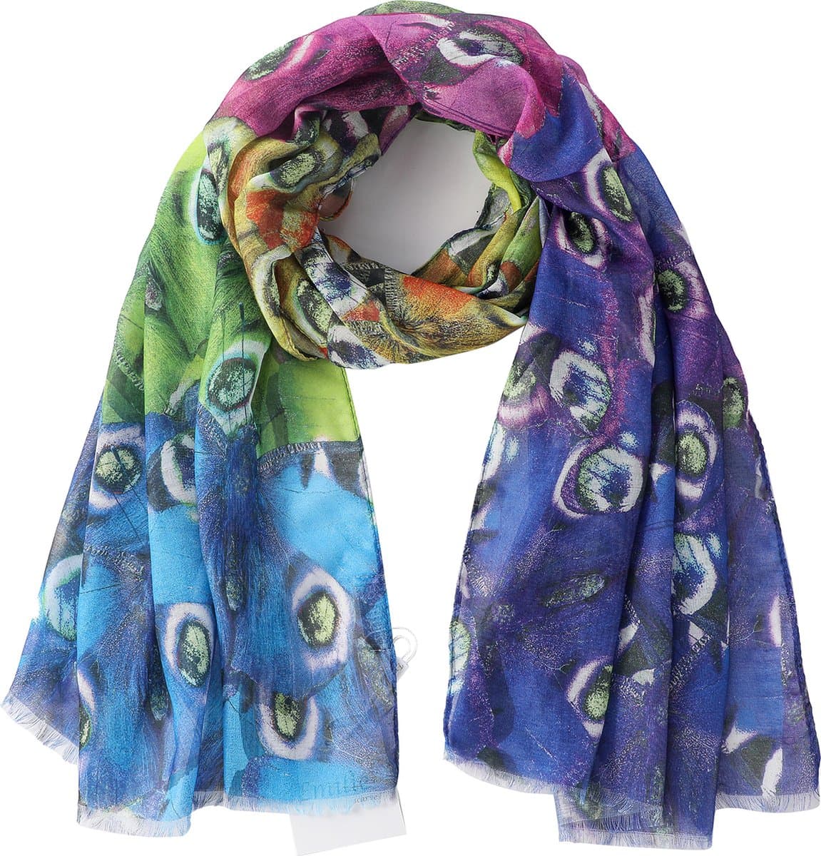 Emilie scarves - sjaal - prin vrolijk - pauwenveer - vlinders