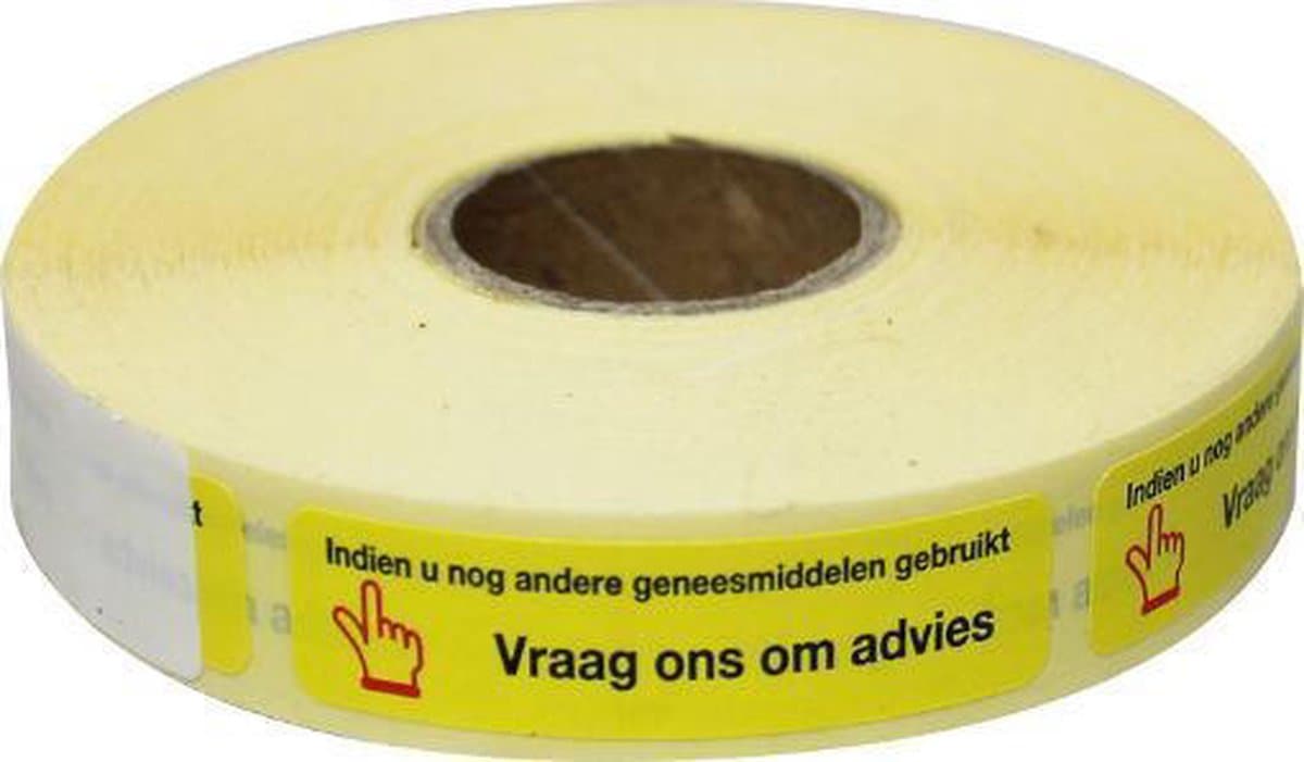 Spruyt Hillen Zelfzorgsignaal sticker geel -Indien..vraag advies 1000 stuks
