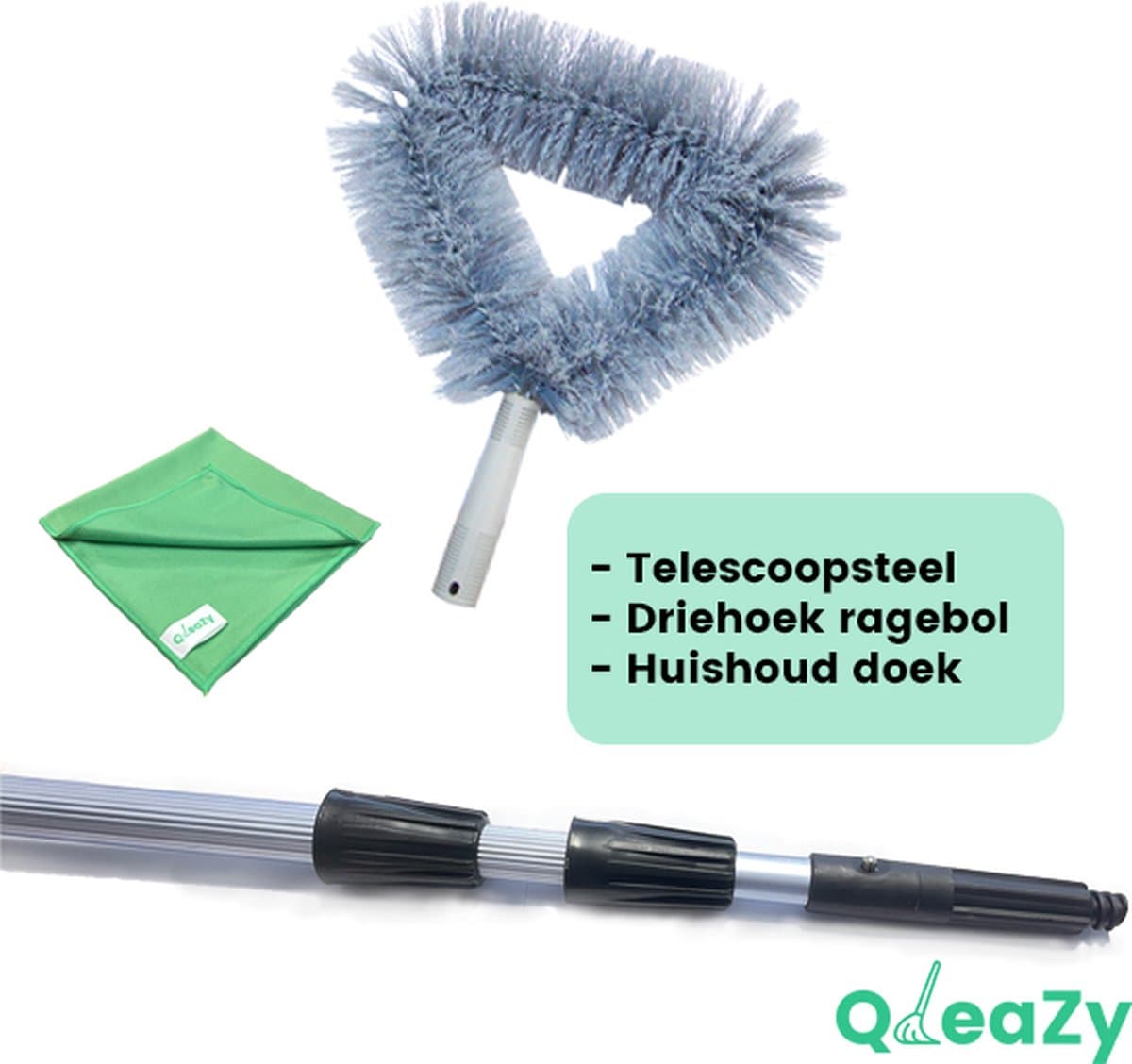 Ragebol driehoek met telescoopsteel, Plumeau uitschuifbaar tot 3 meter! Professionele set