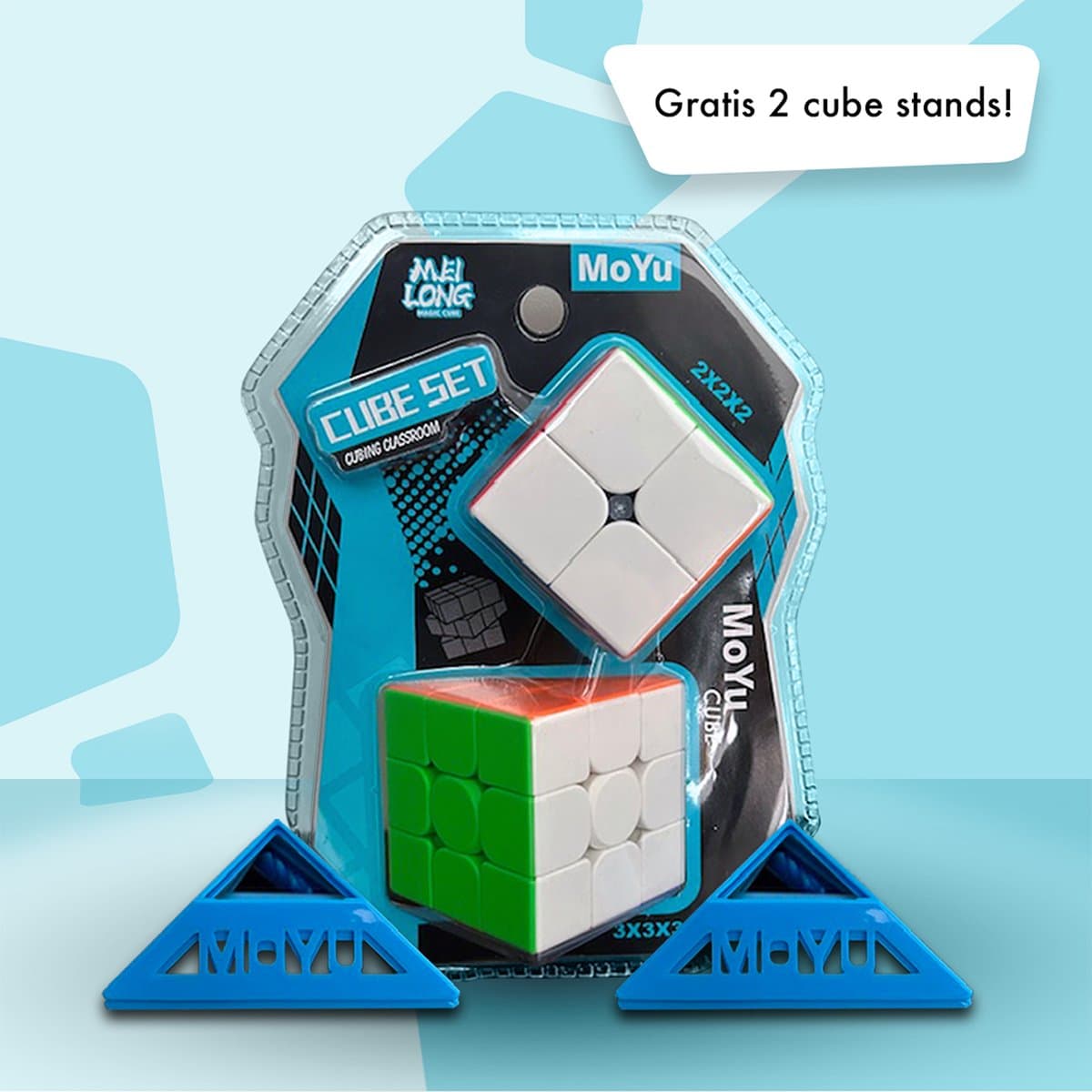 Speed Cube - Set 2 in 1 - Cube - Puzzel Kubus - Speed Cube Set - Cadeauset - Breinbrekers - Educatief Speelgoed - Gratis 2 (!) Cube Stands - 2x2, 3x3