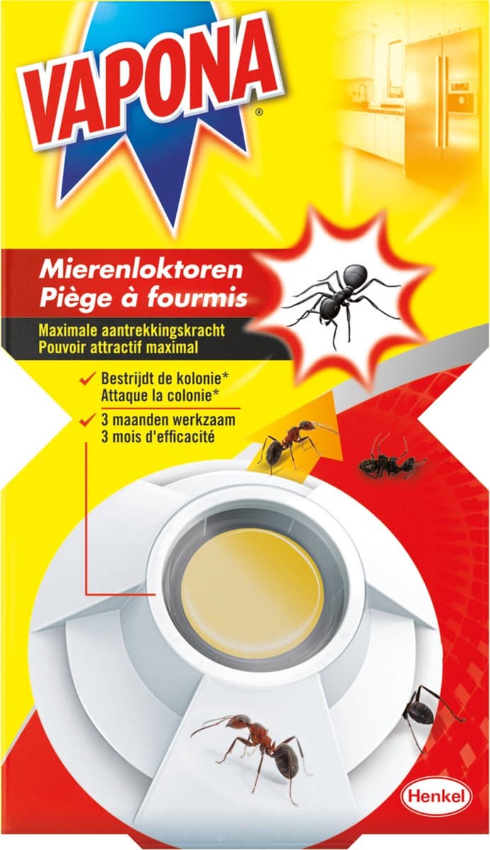 Vapona Volcano Mierenlokdoos - Bewezen Effectiviteit - Stopt de Mierenplaag - Geschikt Voor Gebruik Binnenhuis - Insectenval - 2 stuks