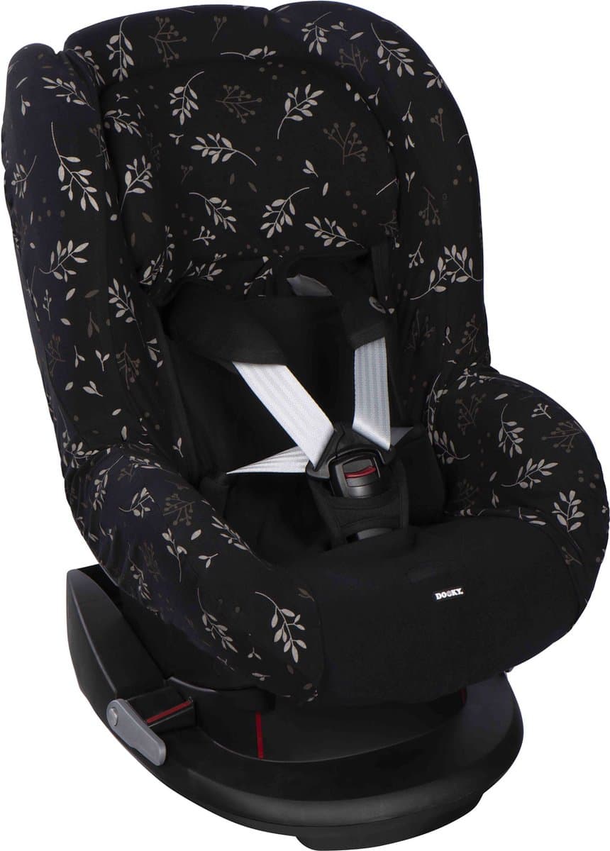 Dooky Seat Cover Groep 1 Autostoel hoes Romantic Leaves Black - Universele Autostoelhoes Maxi Cosi CabrioFix, Maxi Cosi hoes Pebble, Maxicosi hoes, Cybex en meer - Autostoelhoes Baby Universeel