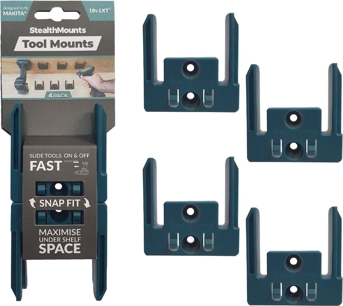 Stealthmounts Machinehouder Voor Makita Lxt - Blauw - 4-pack