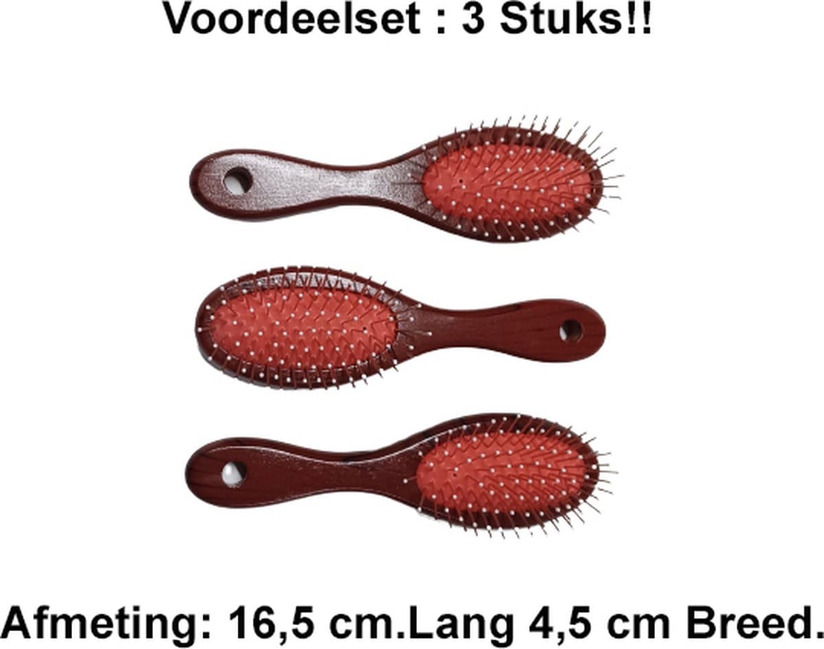Rojafit Pneumatische Haarborstel - metalen pennen met geparelde nopjes - 16 cm. Voordeelset 3 Stuks!!