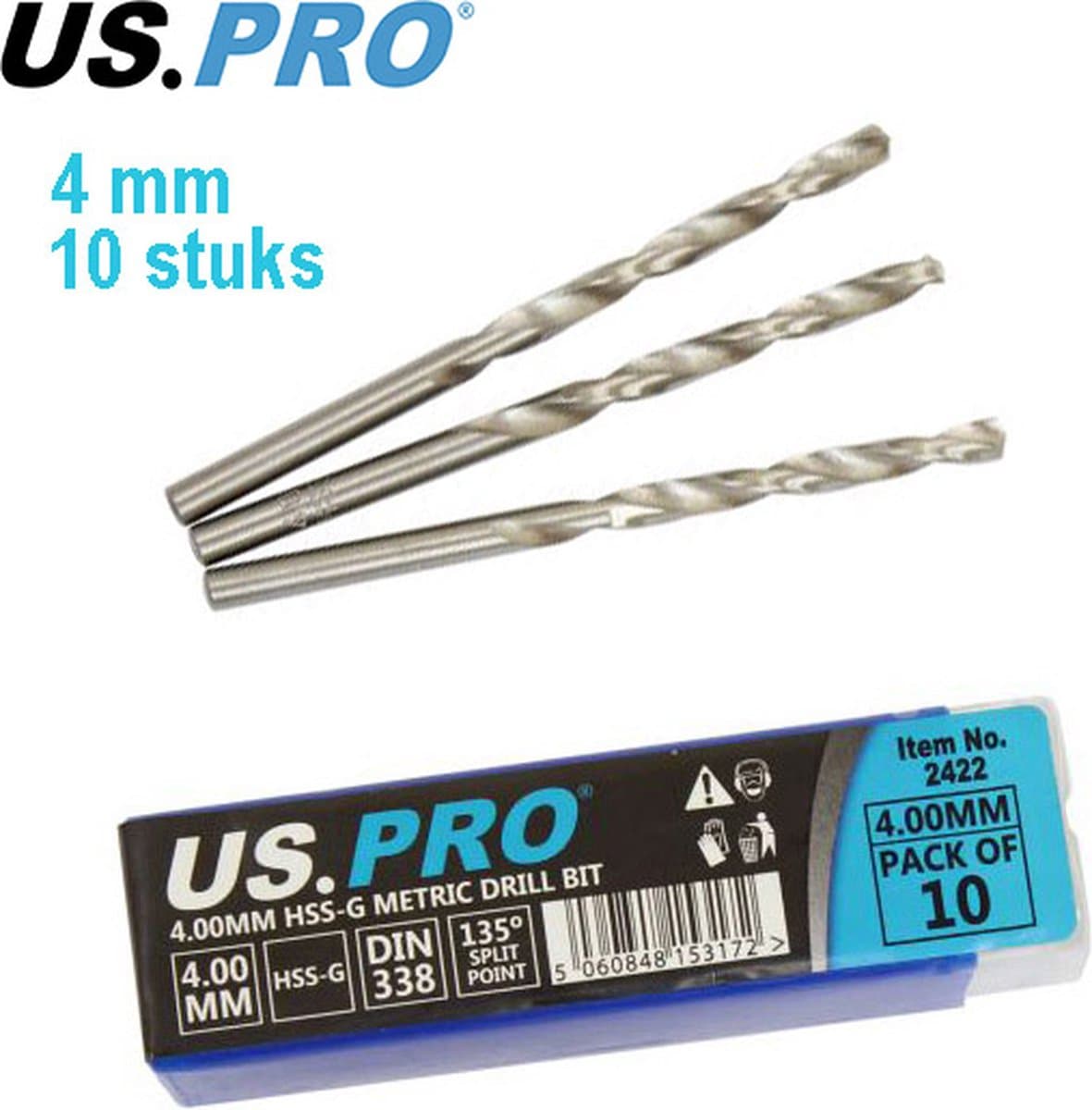 Metaal boren HSS-G 4.0 mm (10 stuks)