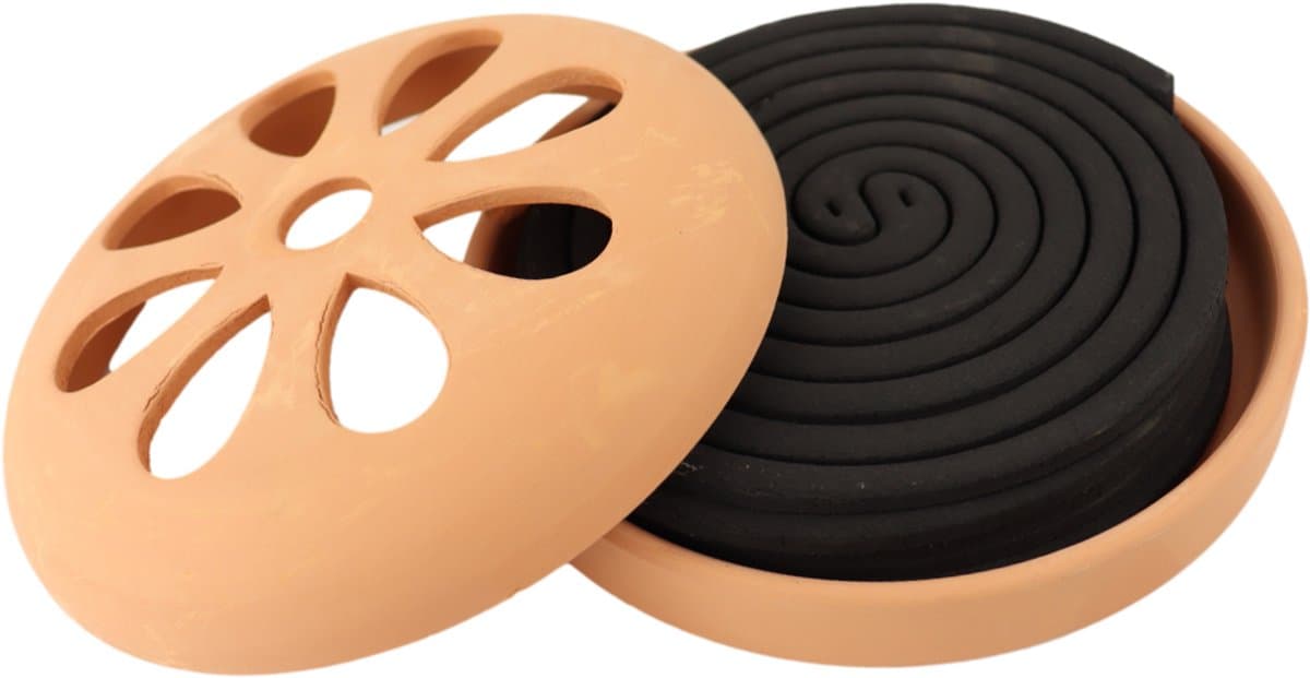 HIXA Wierook Citronella - Wierook Houder - Anti Muggen - Terracotta - Anti-Insecten - Set - Spiraal - Camping - Buitenleven - 15x15cm