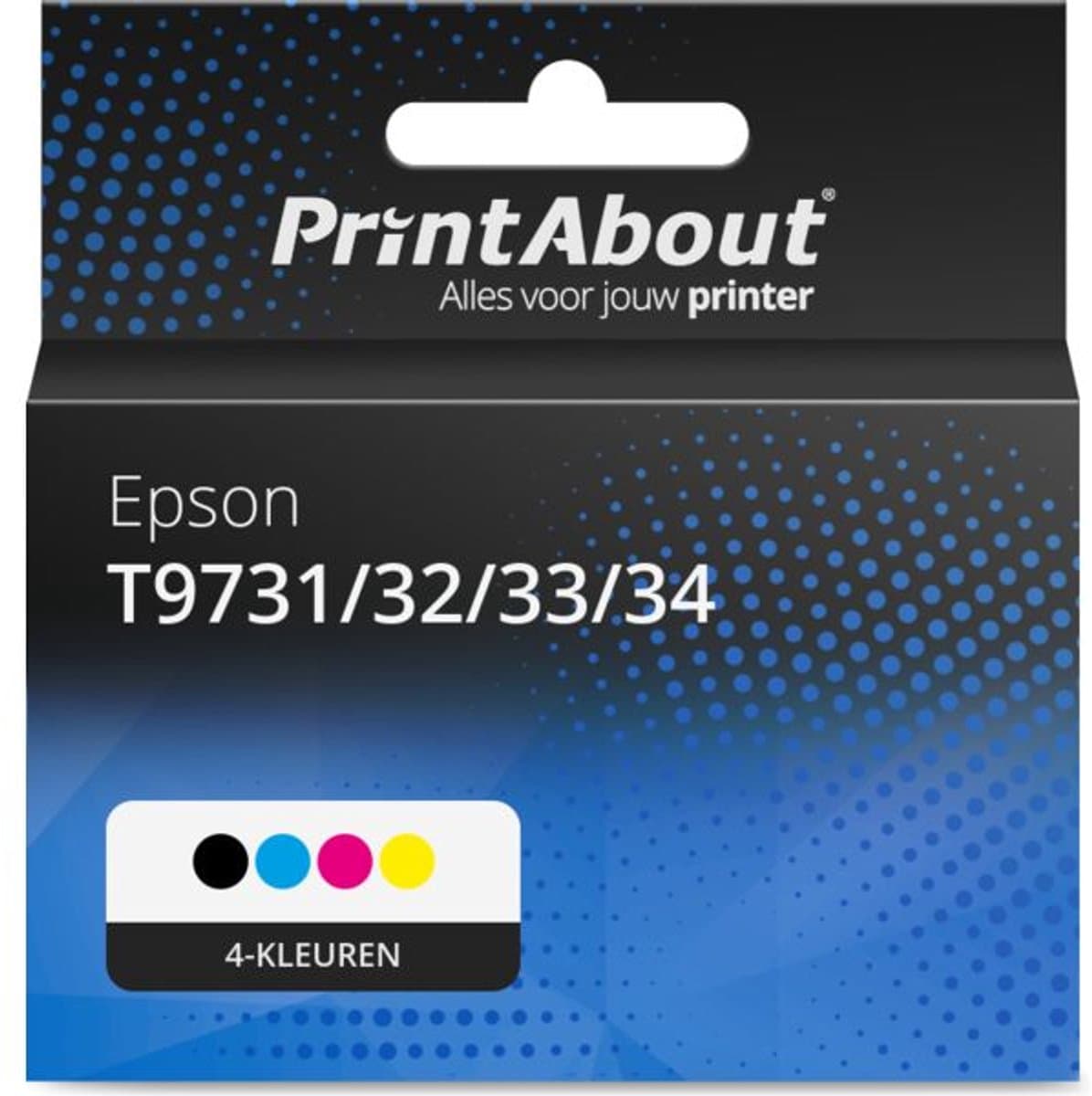 PrintAbout huismerk Inktcartridge T9731/32/33/34 4-kleuren Multipack Hoge capaciteit geschikt voor Epson