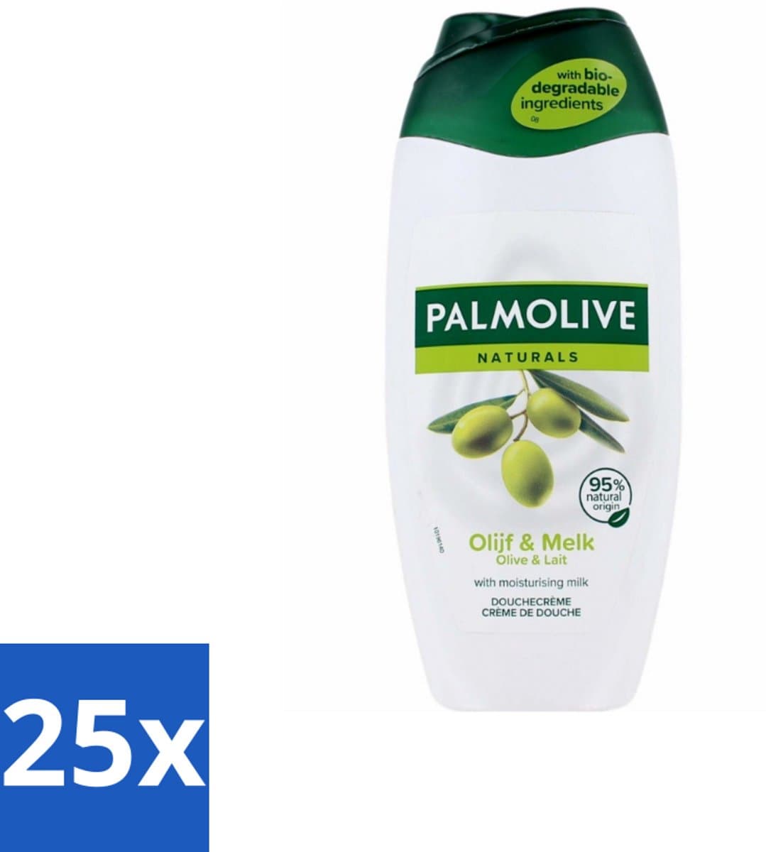 Palmolive - Naturals - Douchecréme - Olijf & Melk - Natuurlijke ingrediënten - 250 ml - Bulkverpakking - 25 stuks