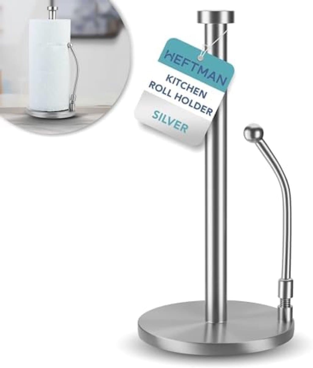 Selbro ® Zilveren keukenrolhouder met spanarm van roestvrij staal