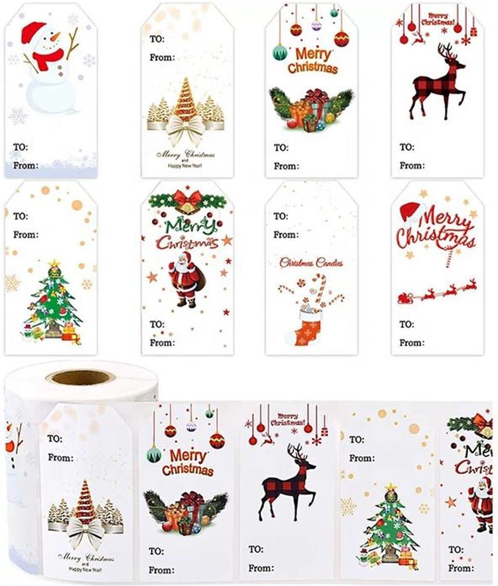Without Lemon - Kerststickers 2023 - 300 stuks - Sticker size: 7.5x4cm - Kerst - Cadeau - Versiering - Verpakking