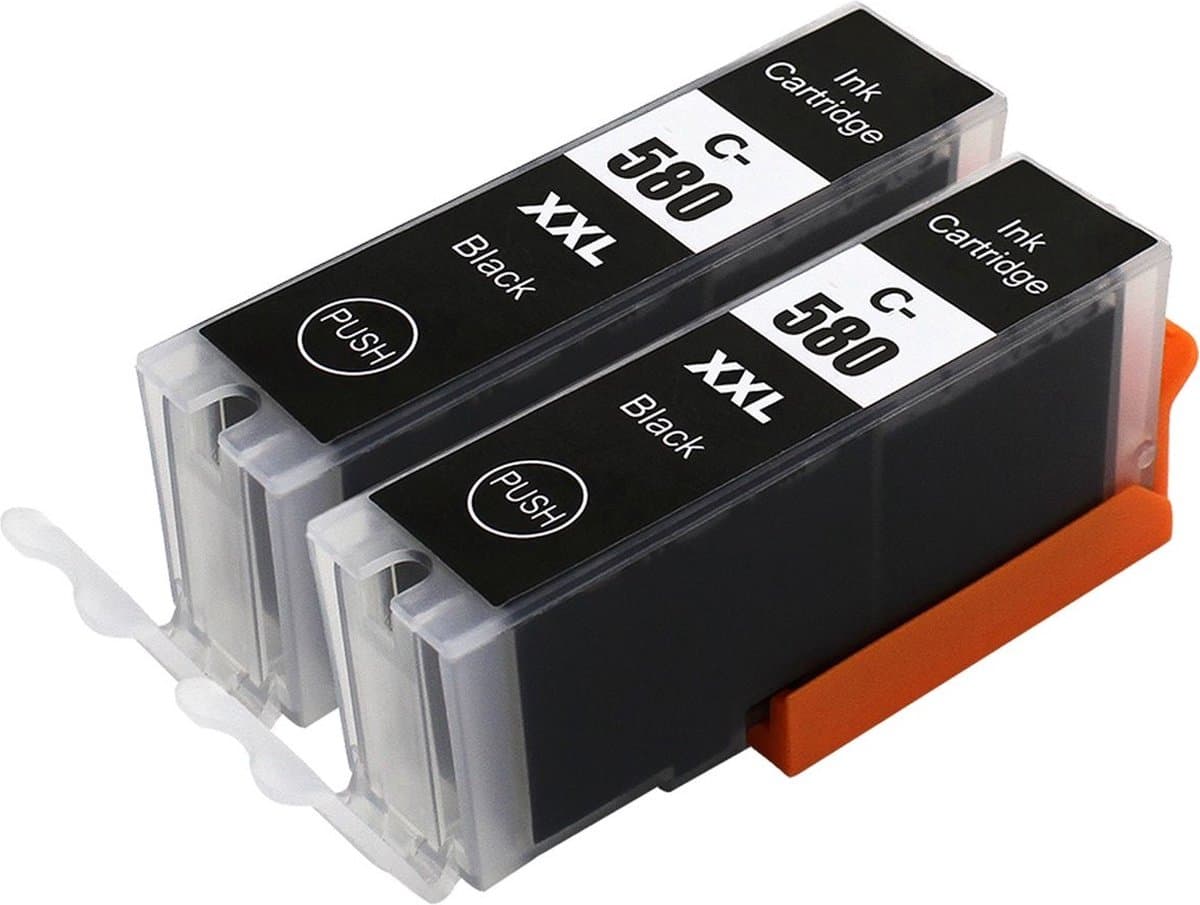 Inktcartridge geschikt voor Canon 580 - 2x zwart cartridge
