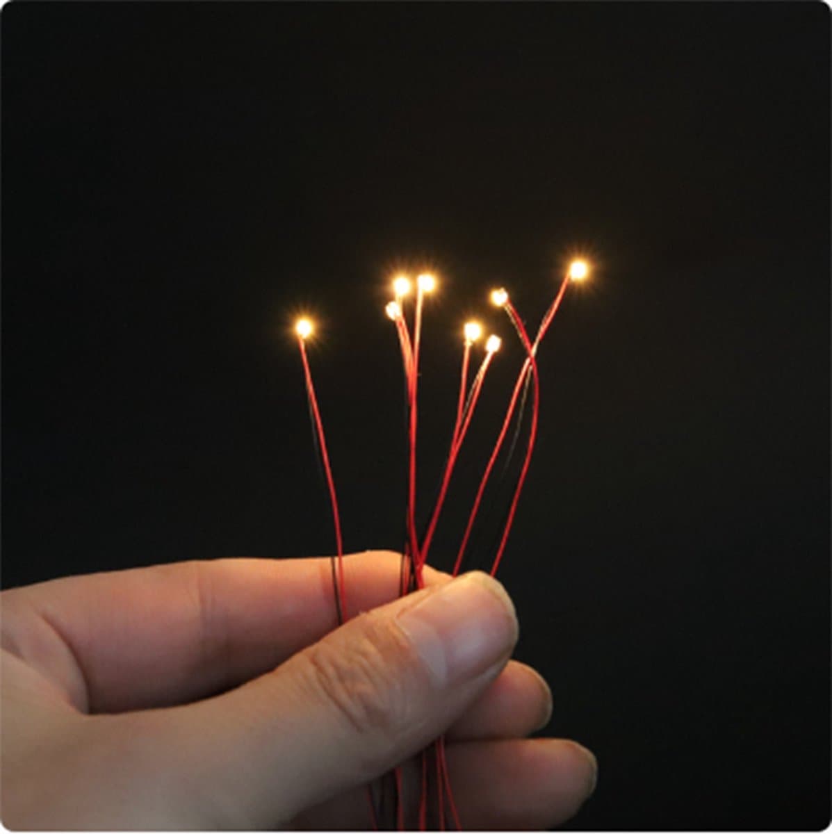 SMD 0805 led met kabel 20cm 12v 10 stuks kleur Geel