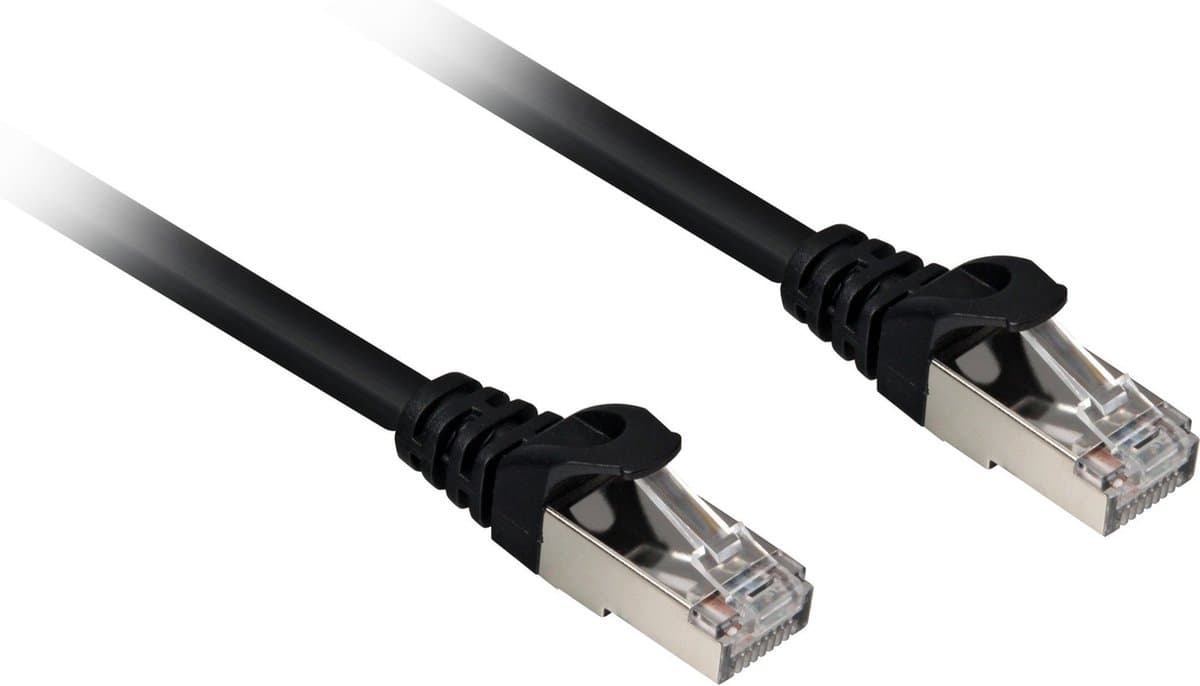 CAT6a sFTP kabel 0.5 meter Zwart