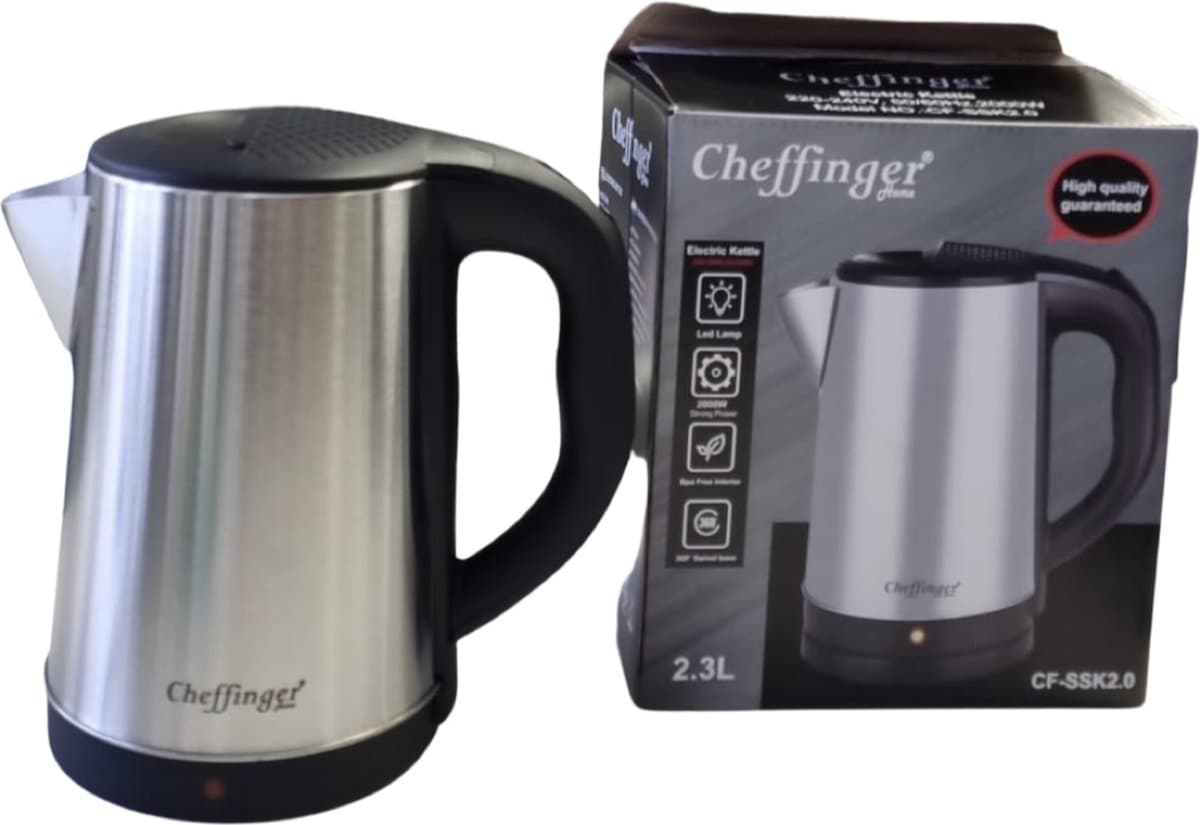 Cheffinger waterkoker 2.3 liter - roestvrij staal- 1500W - RVS