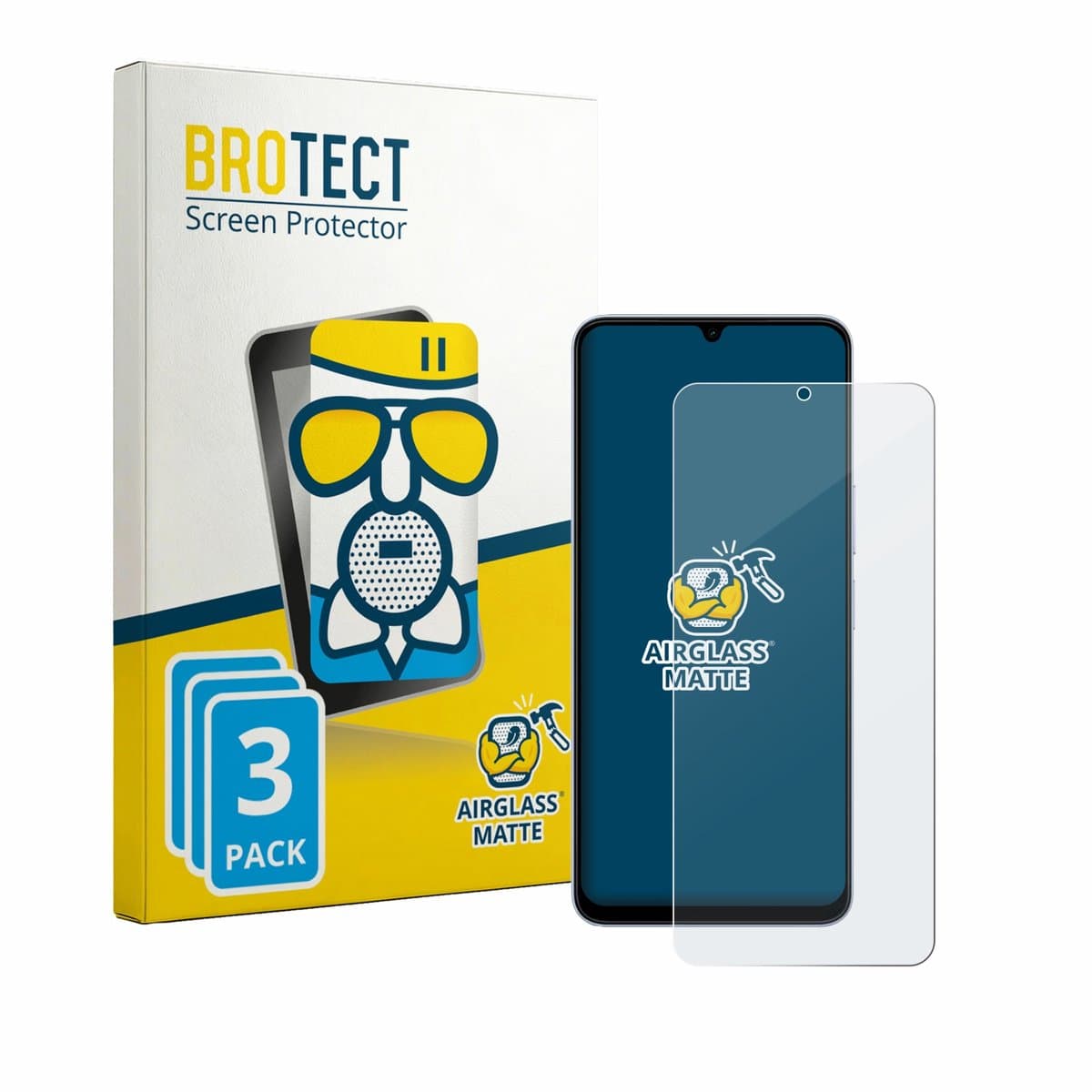 BROTECT - Screenprotector voor vivo Y05 - Folie Beschermfolie Beschermglas matte 3 Stuks