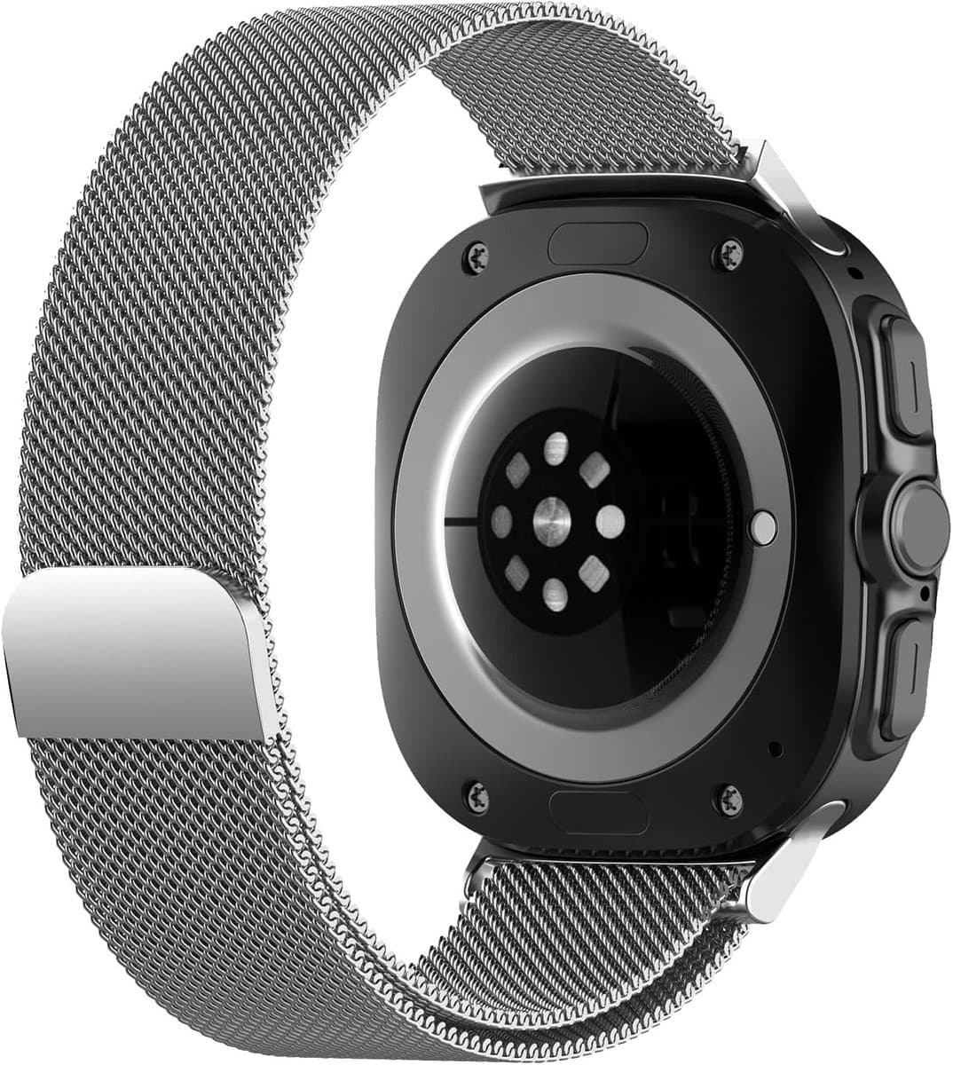 Metaalband 20 mm voor Galaxy Watch Ultra 47 mm - Magnetische Sluiting RVS Milanese Armband in Zilver - Luxe Horlogeband voor Smartwatch