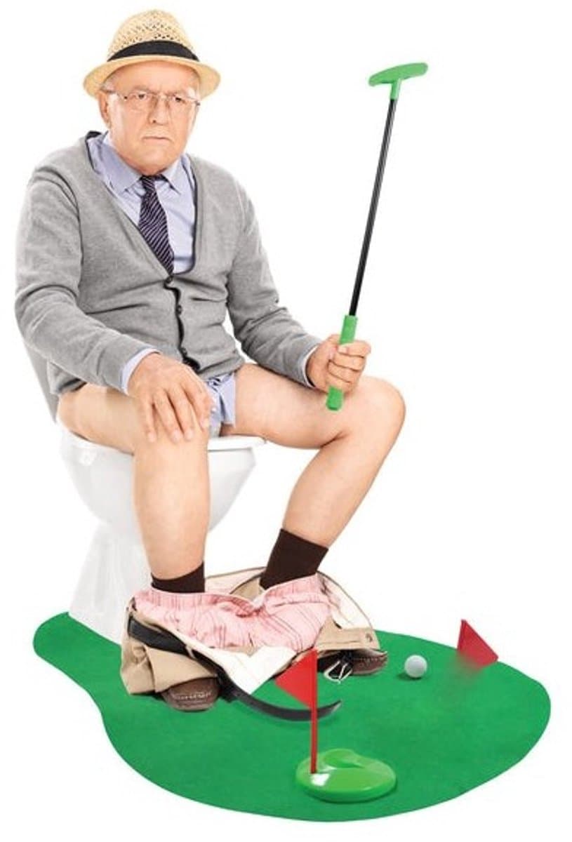 JEU DE GOLF DE TOILET - Golfspel - Speelgoed Golfset - fun op de toilet - plastic - incl, 2 ballen - putten terwijl je zit #Toiletgolf Pottygolf WC-golf Mini golf toilet Golfspel voor op het toilet Toilet putting badkamer golf