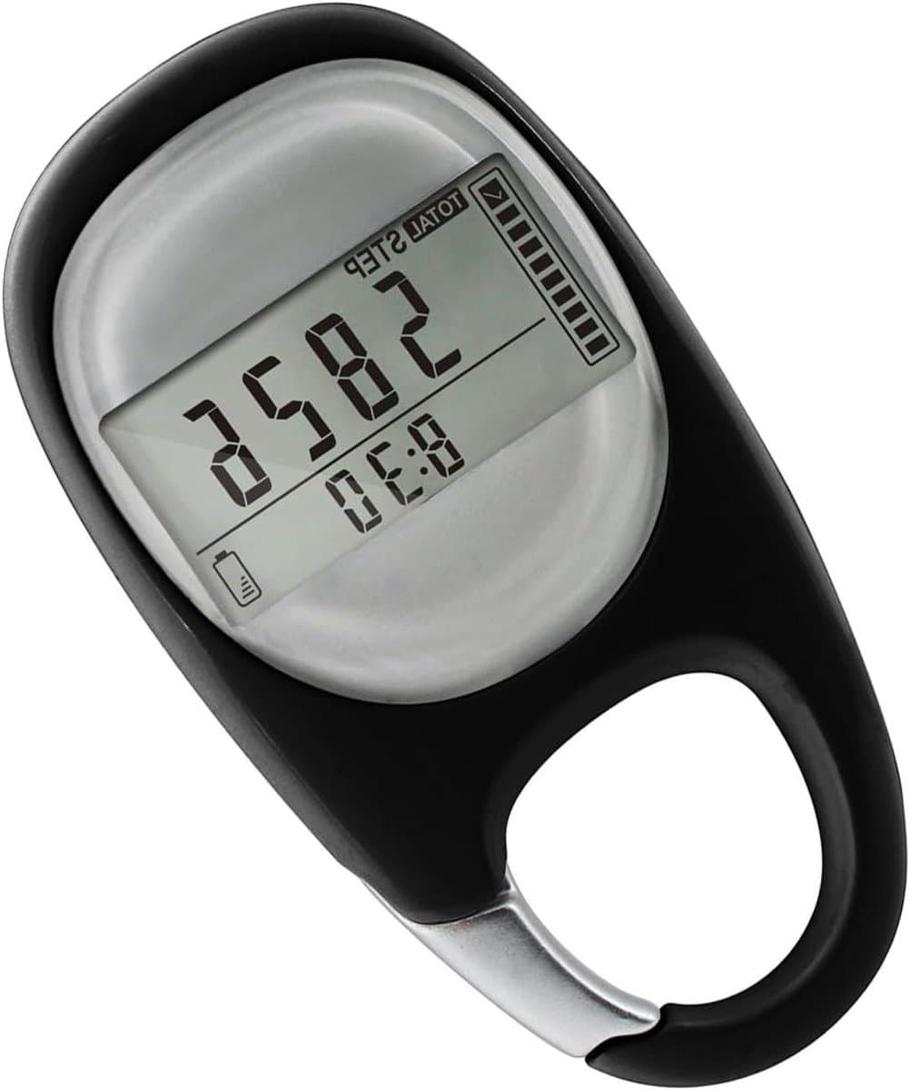 Digitale Stappenteller - Fitness Tracker - Dagelijkse Activiteit Meten - 3D Bewegingssensor - 9.7 x 6.9 x 1.9 cm - Zwart