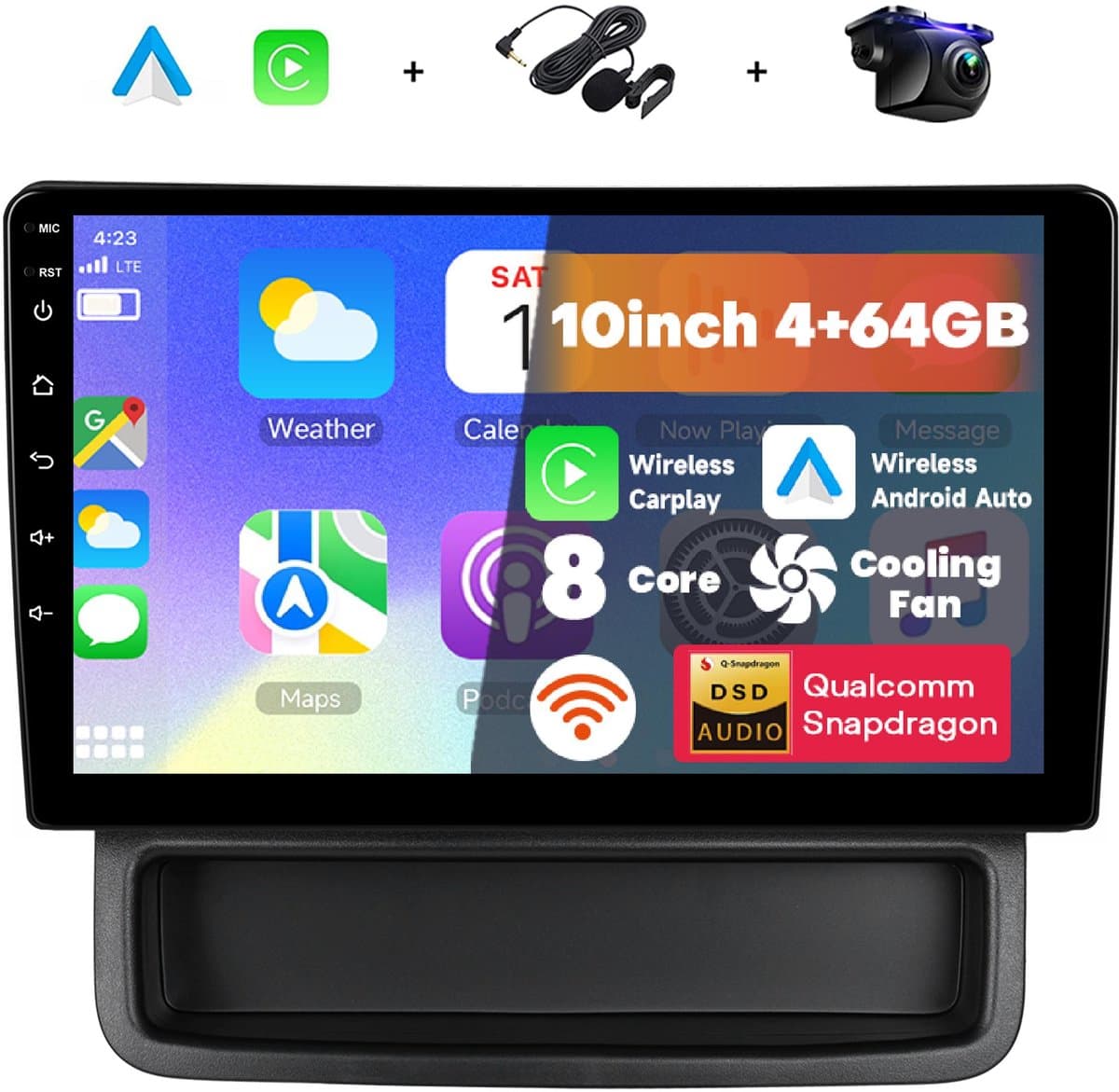 Boscer Autoradio - Geschikt voor Renault Trafic / Opel Vivaro / Nissan Primastar (2010-2014) - Android 15 - 8-Core 4+64GB - 10.1 Inch HD Touchscreen - Interne Koeling - Draadloze Apple CarPlay & Android Auto - GPS - Bluetooth - Camera & Microfoon