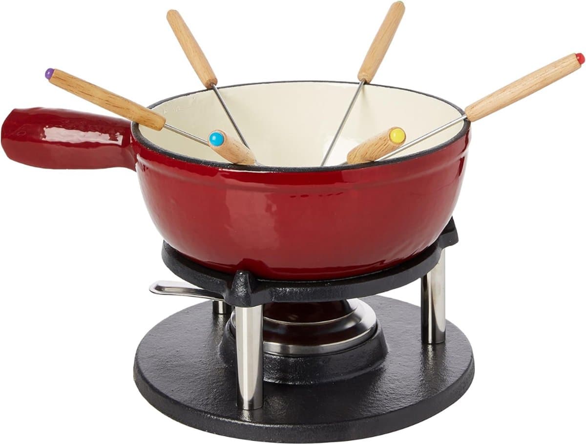 RUX® Fondueset - Fondue - Fondueset elektrisch - Rood - 30cm x 23cm x 18cm