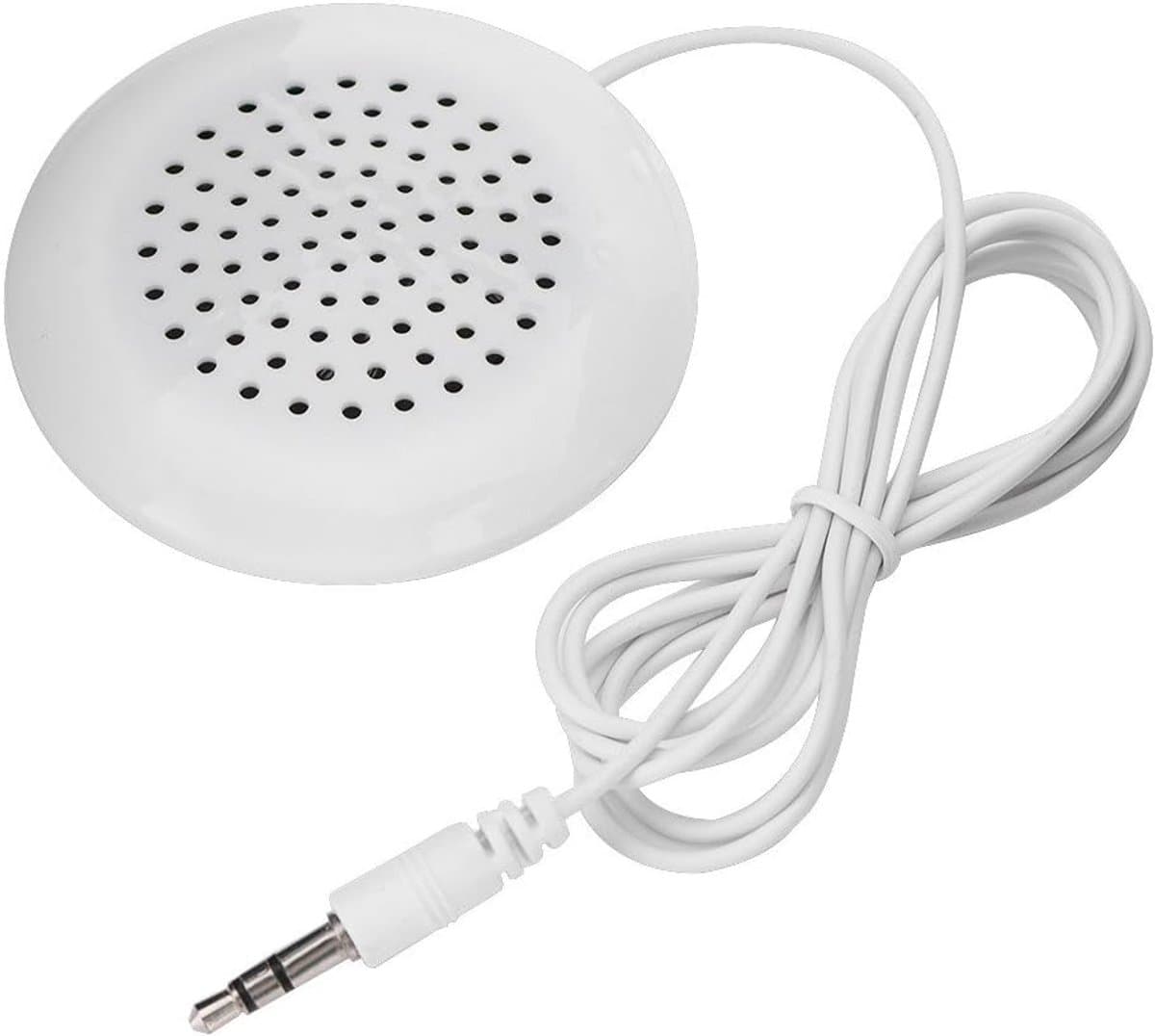 Mini Luidspreker - Stereo Speaker - Rustig Luisteren - Zacht Geluid - 5.8 x 5.8 x 1 cm - Wit