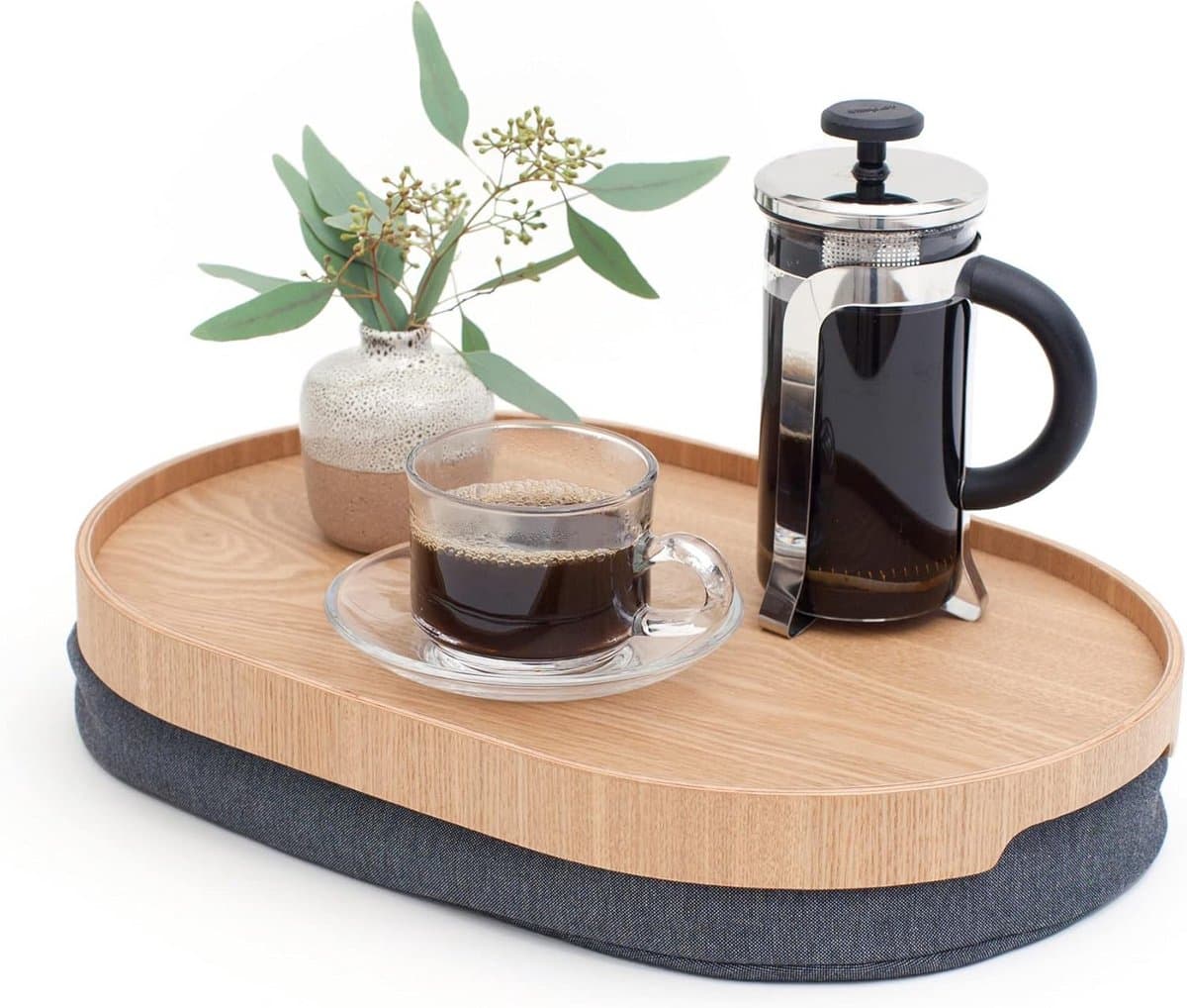 Draagbare Bureaublad - Laptophouder Tafel - Eten op schoot - Verstelbaar met zitzak - 39x26x6.5cm - Grijs