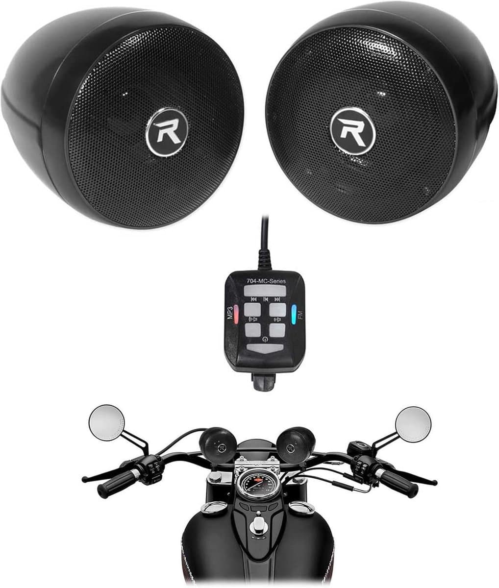 Motorfiets Speakers - Stuur Speakers - Muziek Luisteren - Waterdicht IPX67 - 3 Inch - Zwart