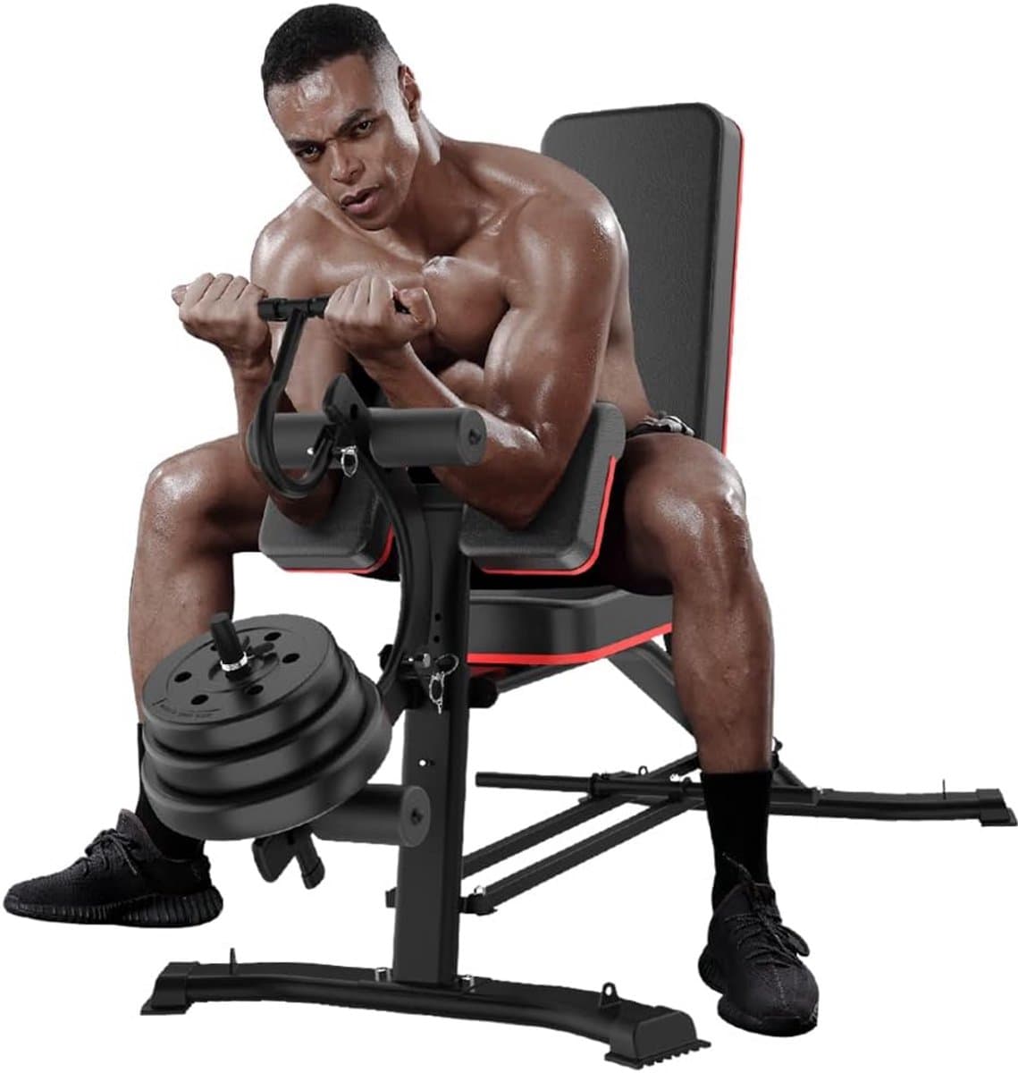 Verstelbare Trainingsbank - Halterbank Fitness - Krachttraining Thuis - Meerdere Posities - 177x62x115 cm - Zwart