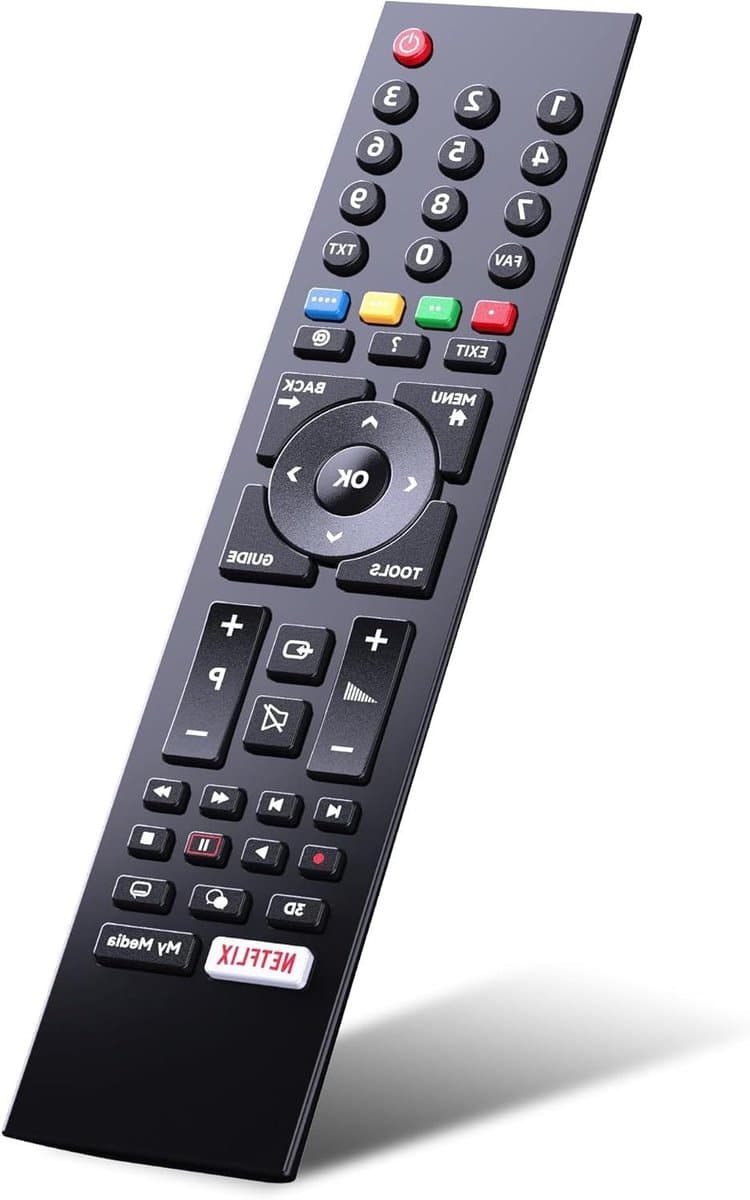 Afstandsbediening - Universele afstandsbediening - TV bedienen - Geen instellingen nodig - 22.3 x 5.1 x 2.1 cm - Zwart