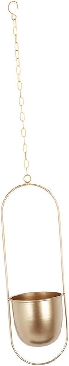 Metalen Hangende Bloempot - Plantenhouder Ophangpot - Binnen Tuinieren - Decoratief Wandontwerp - 100 cm - Goud