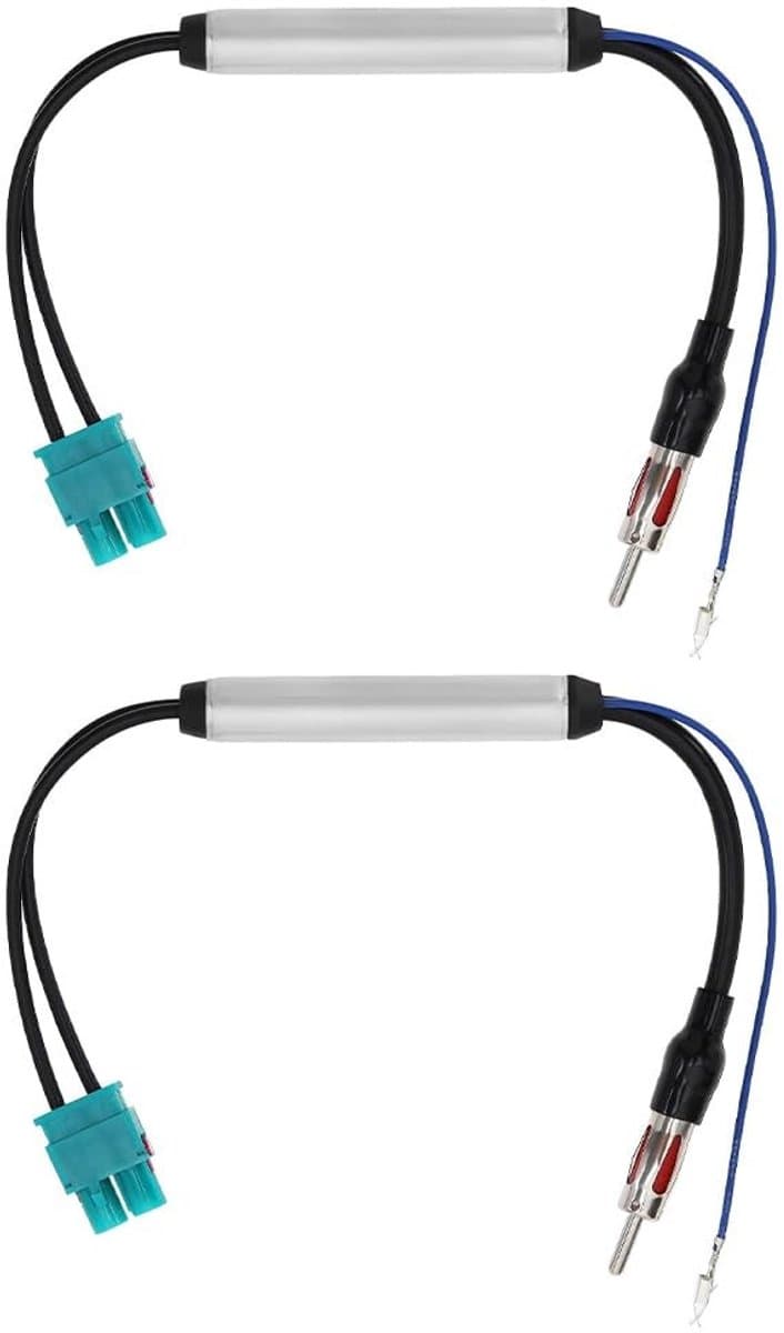 Allecto - Autoradio Antenneversterker - Dubbele Fakra naar DIN-adapter - Verbeterde FM-ontvangst - Compact formaat - Geschikt voor voertuigen met d..