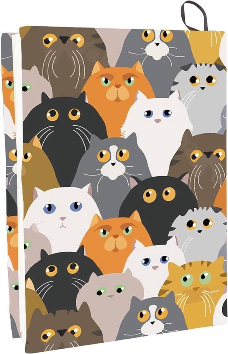 - Uittrekbare boekomslag - Kat - Wasbaar - Herbruikbaar - Nylon - Polyester - Boekbescherming - Elastische inzetstukken - Geschikt voor notebooks van 24 x 40 cm - Grijs