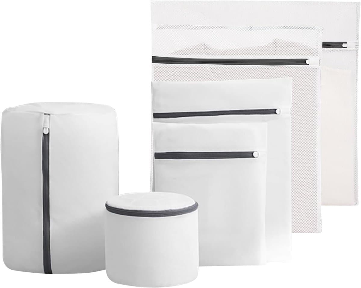 Set van 6 Herbruikbare Wasnetten met Rits voor de Wasmachine, Duurzame Mesh Zakjes voor Kleding, Ondergoed en Sokken (60x60/60x50/50x40/40x30/30x20/15)