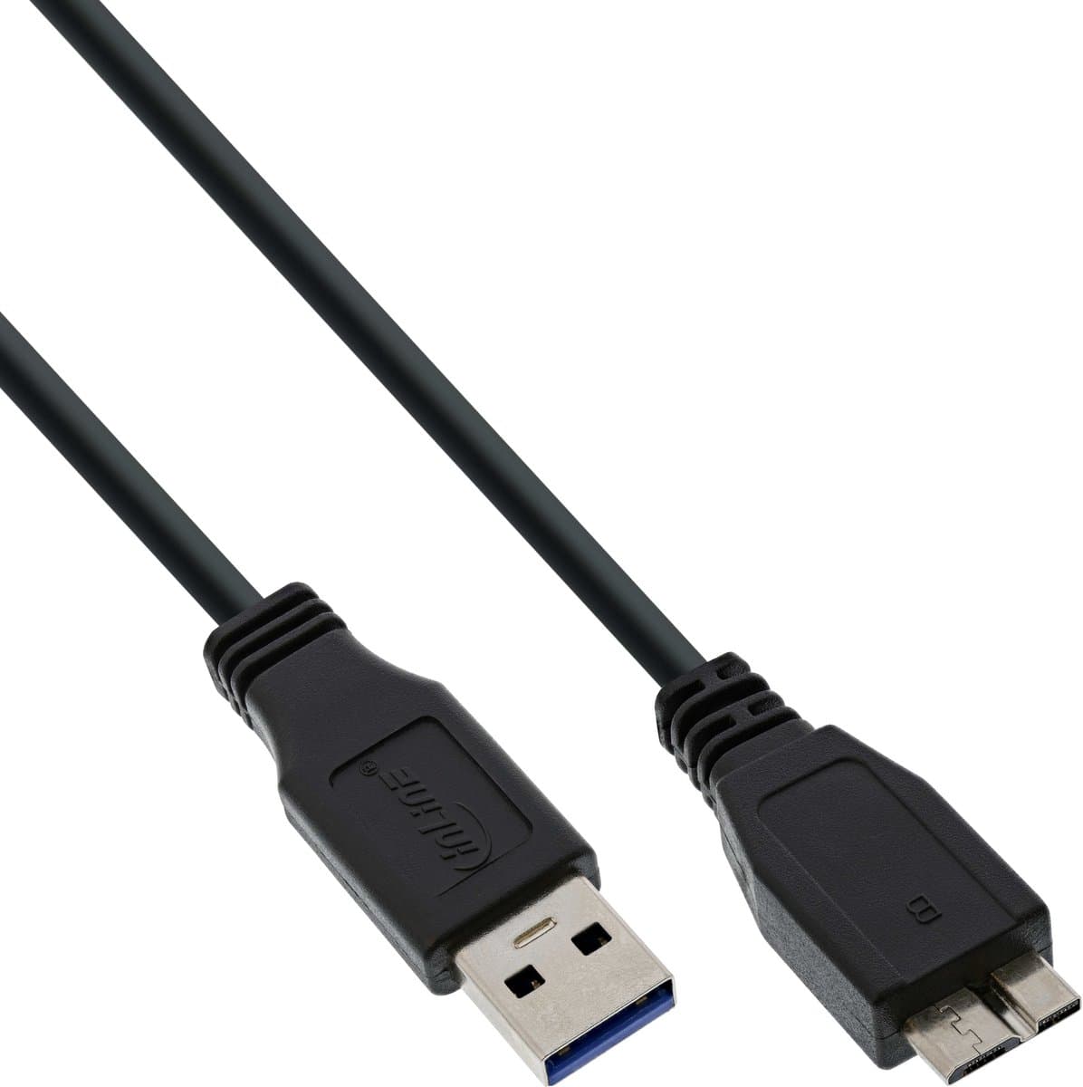 USB Micro naar USB-A kabel - USB3.0 - tot 2A / zwart - 2 meter