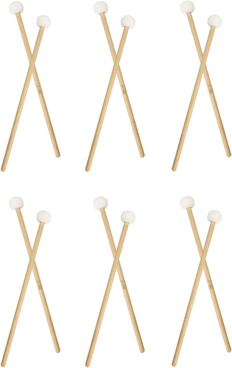 Drum Mallets - Zachte Stokken - Muziek Maken - Uitstekend Vakmanschap - 385mm Lengte - Wit