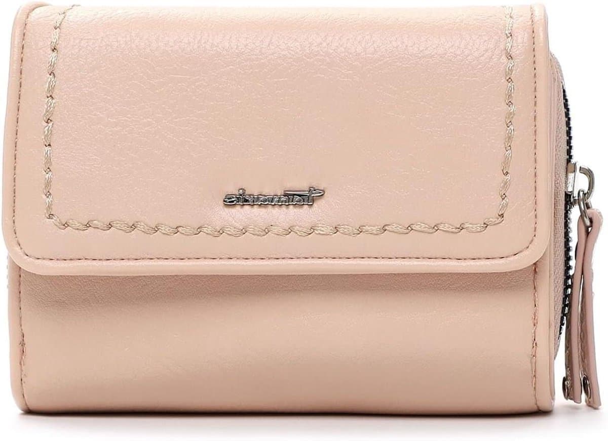 Portemonnee Dames - Kleine portemonnee - Avond uit - Echt lederlook - 14 cm breed - Effene kleur