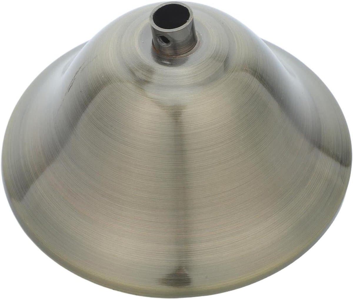 Metalen Plafondkap - Lampafdekking Kroonluchter - Verlichting Ophangen - Robuuste Constructie - 11 x 11 x 7.5 cm - Lichtbruin