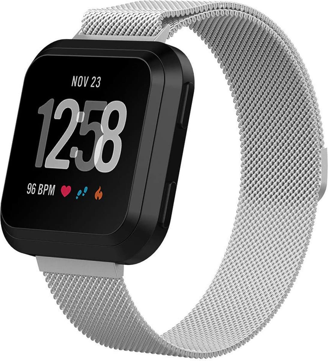 Bandje geschikt voor Fitbit Versa 2 - Zilver Milanese Band
