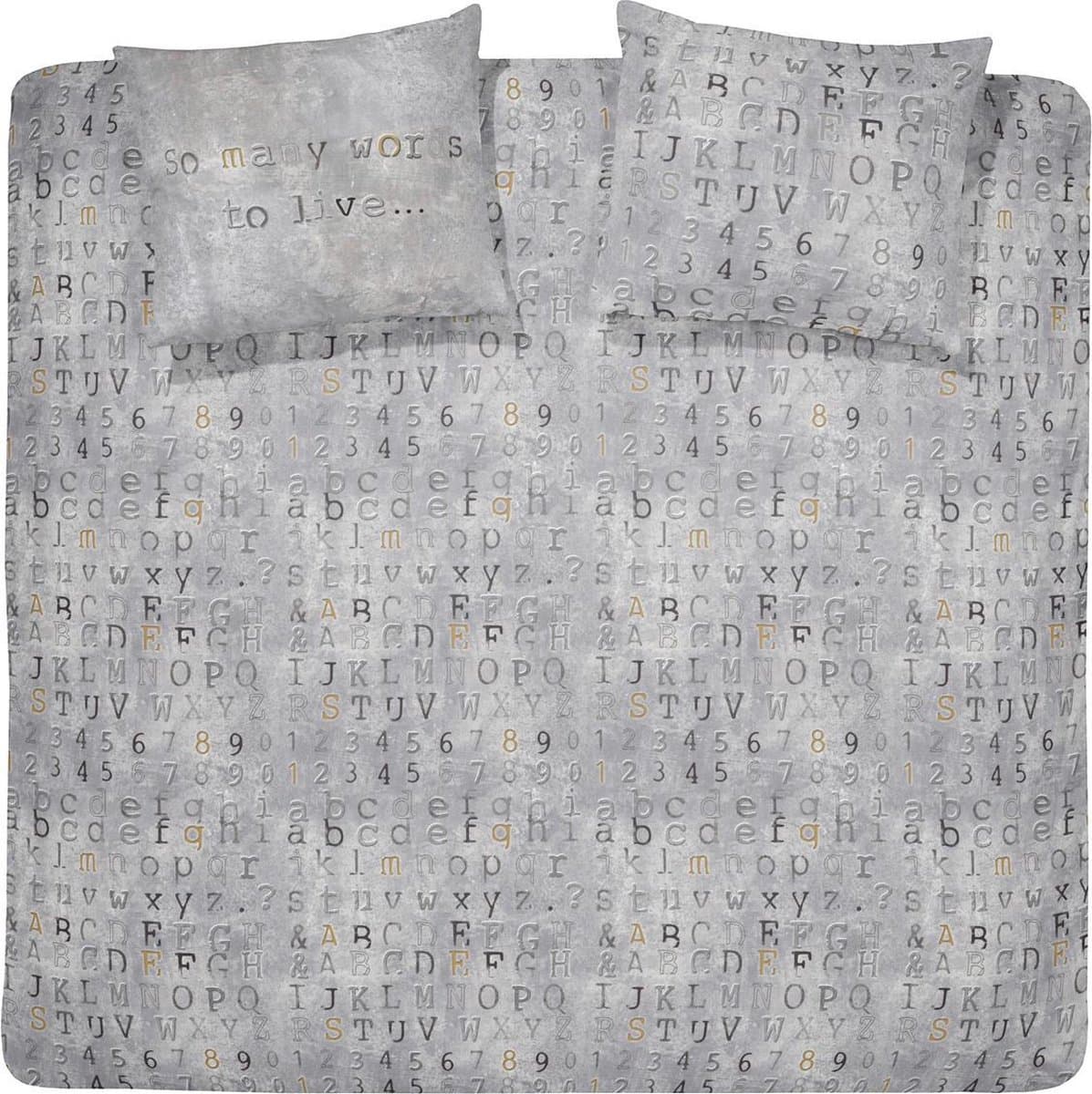 Damai Carve Dekbedovertrek - Flanel - Lits-jumeaux - 240x200/220 cm - Grey