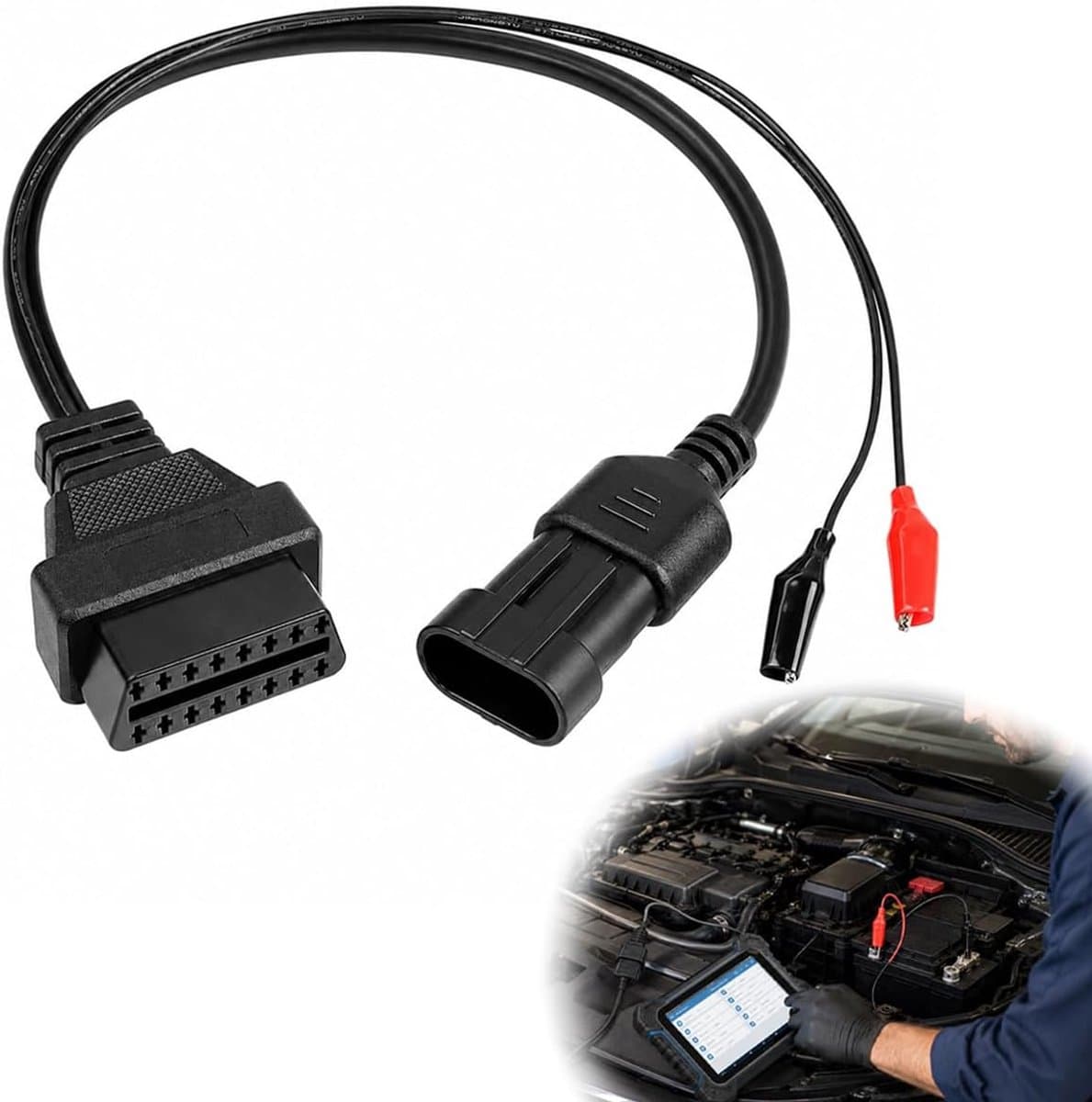 Zolara OBD2-adapter 3-polig naar 16-polig auto - ShopVlot