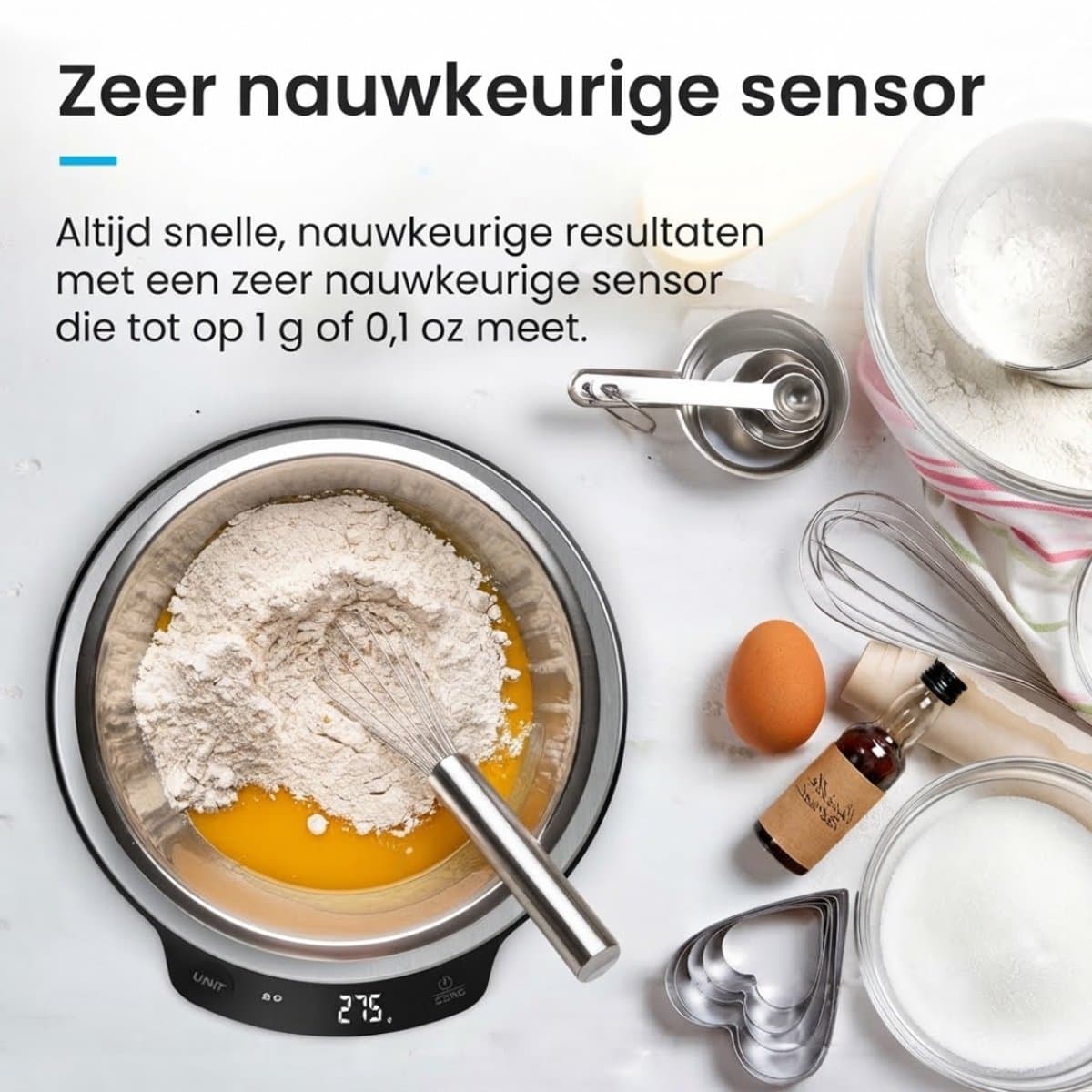 SP® Keuken Weegschaal - Keukenweegschaal - Keukenweegschaal Digitaal - Zilver - 18cm x 17cm x 4cm