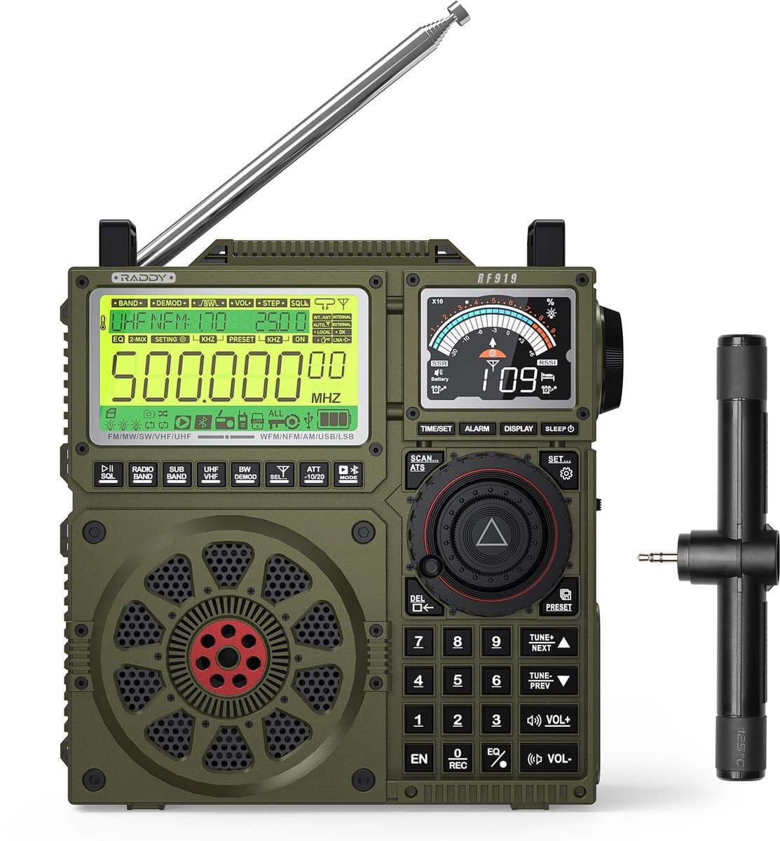 Digitale radio – Multiband – FM/AM/SW/VHF/UHF/Air Band – SSB – 5000 mAh accu – Externe antenne