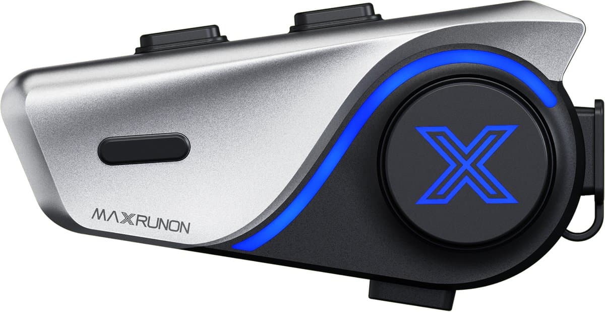 MAXRUNON D9 Motor Intercom - Bluetooth 5.3 Motorhelm Headset voor 2 Rijders - 1000m Bereik - Ruisonderdrukking - FM Radio - IPX5