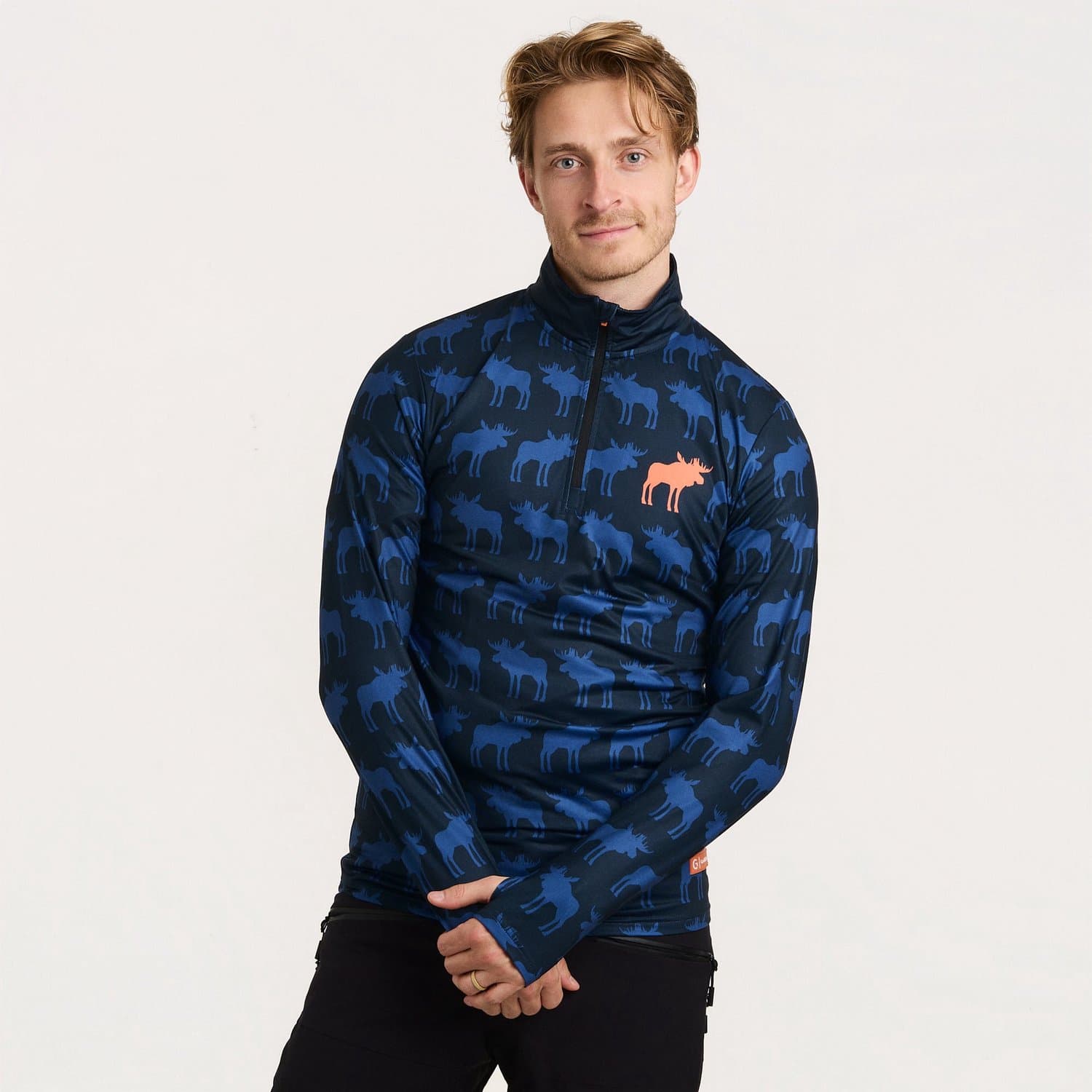 Gareth & Lucas - EVO Skipully Moose - L - 100% Gerecycled Polyester - Midlayer Sportshirt - Wintersport