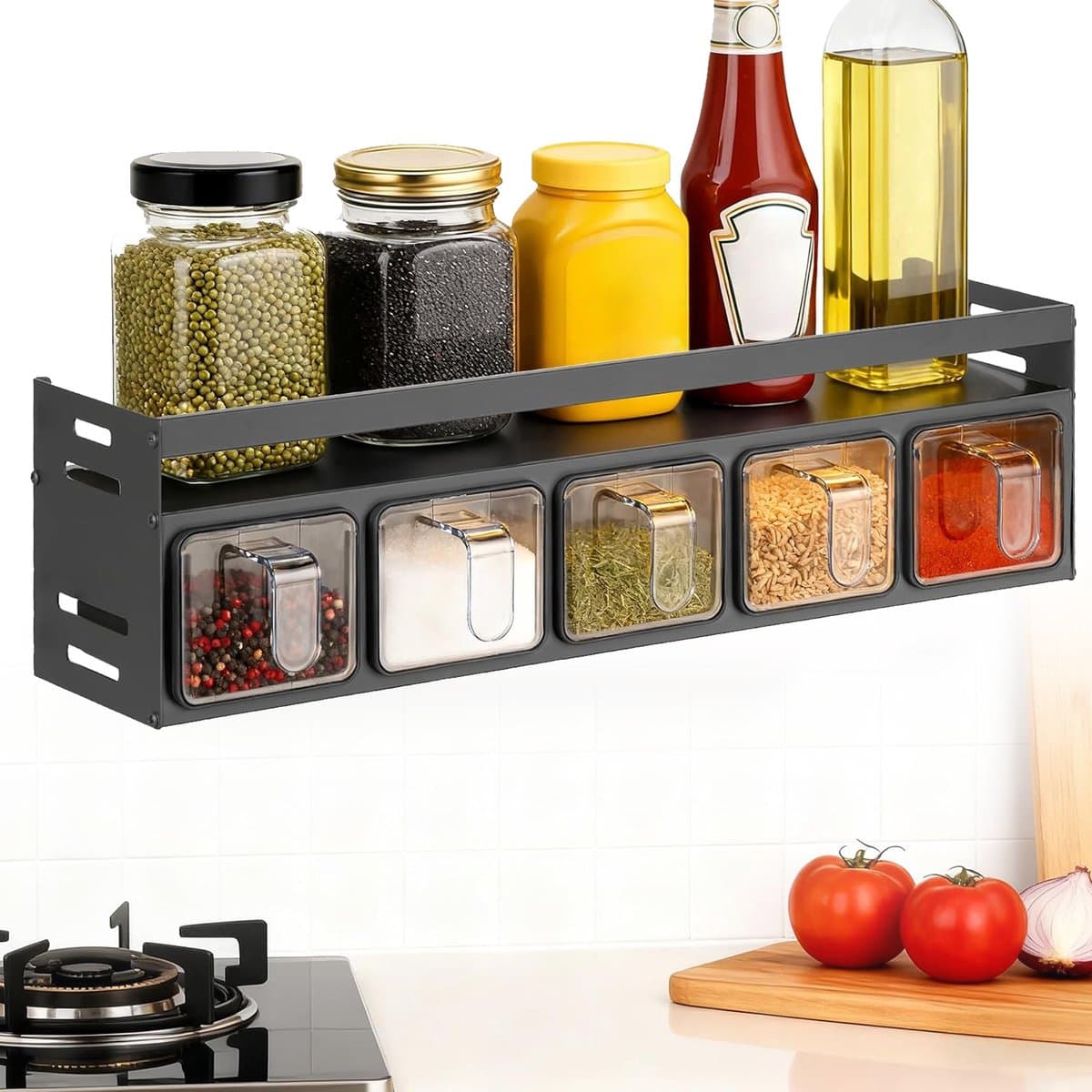 Keuken Kruidenrek - Hangende Kruidenbox - Organizer Voor Kruidenpotjes - Kruidenbox Voor Wandmontage