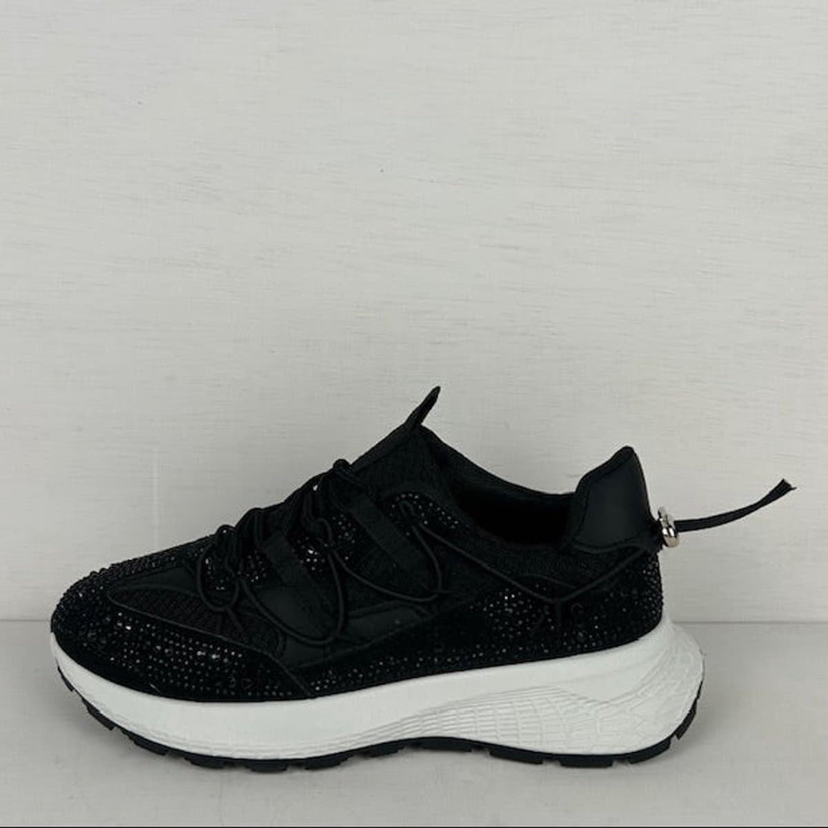 Sneakers met shiny details zwart Zwart / 37